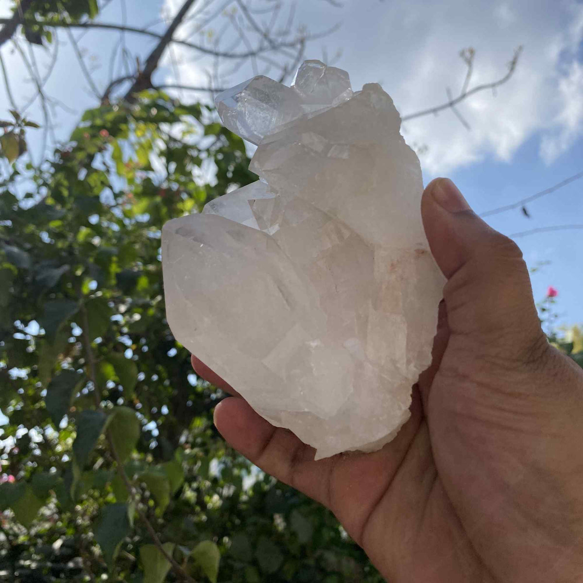 Natural White Quartz Collector Himalayan Cluster Display Raw Mineral