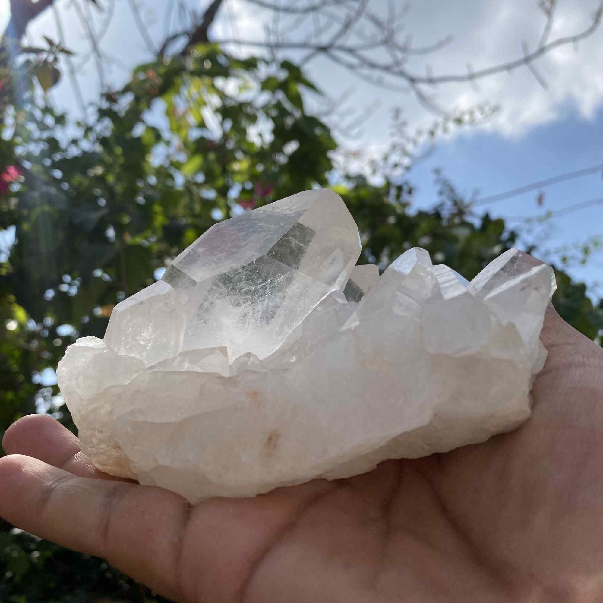 Natural White Quartz Collector Himalayan Cluster Display Raw Mineral