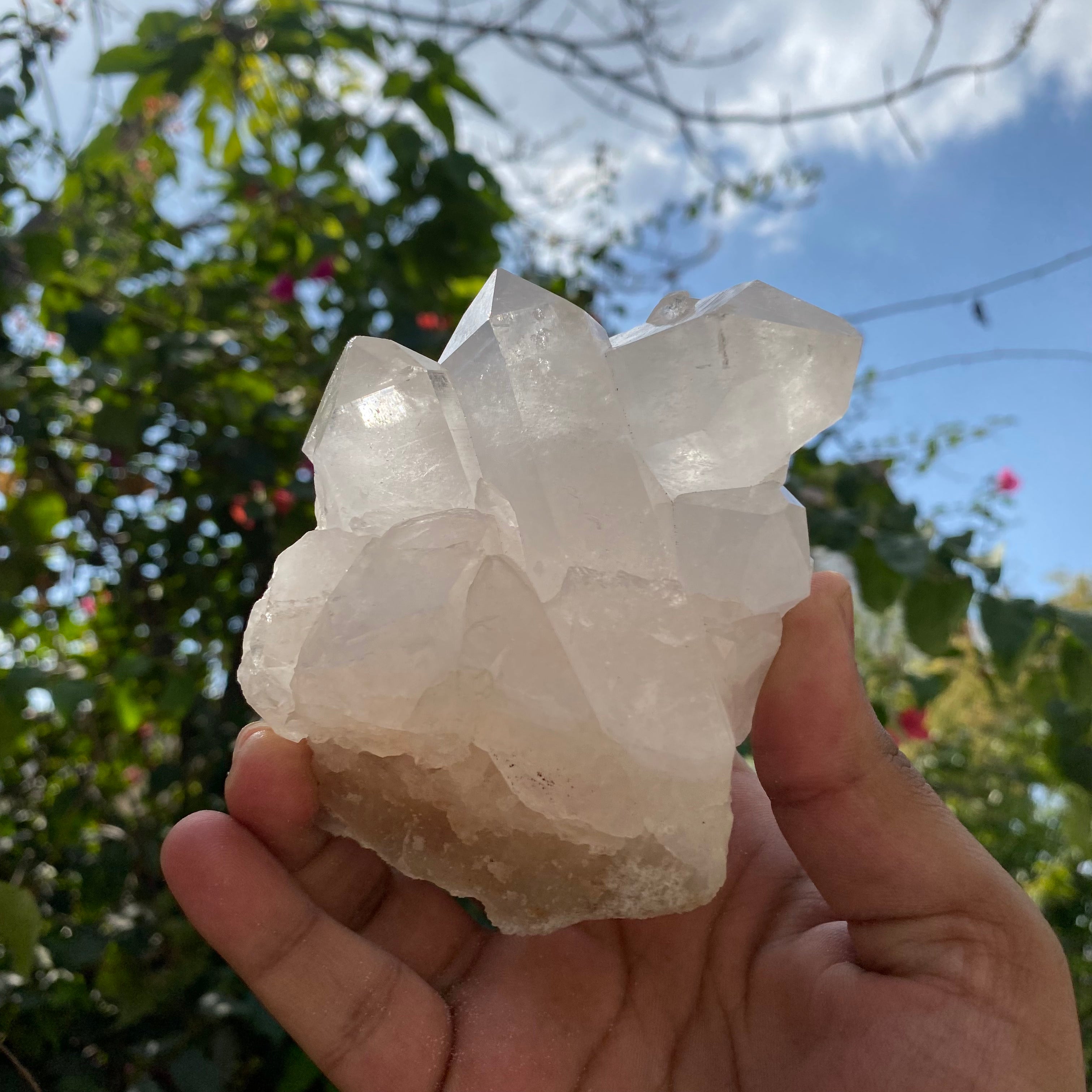 White Quartz Crystal Cluster Raw Himalayan Healing Energy Display Natural