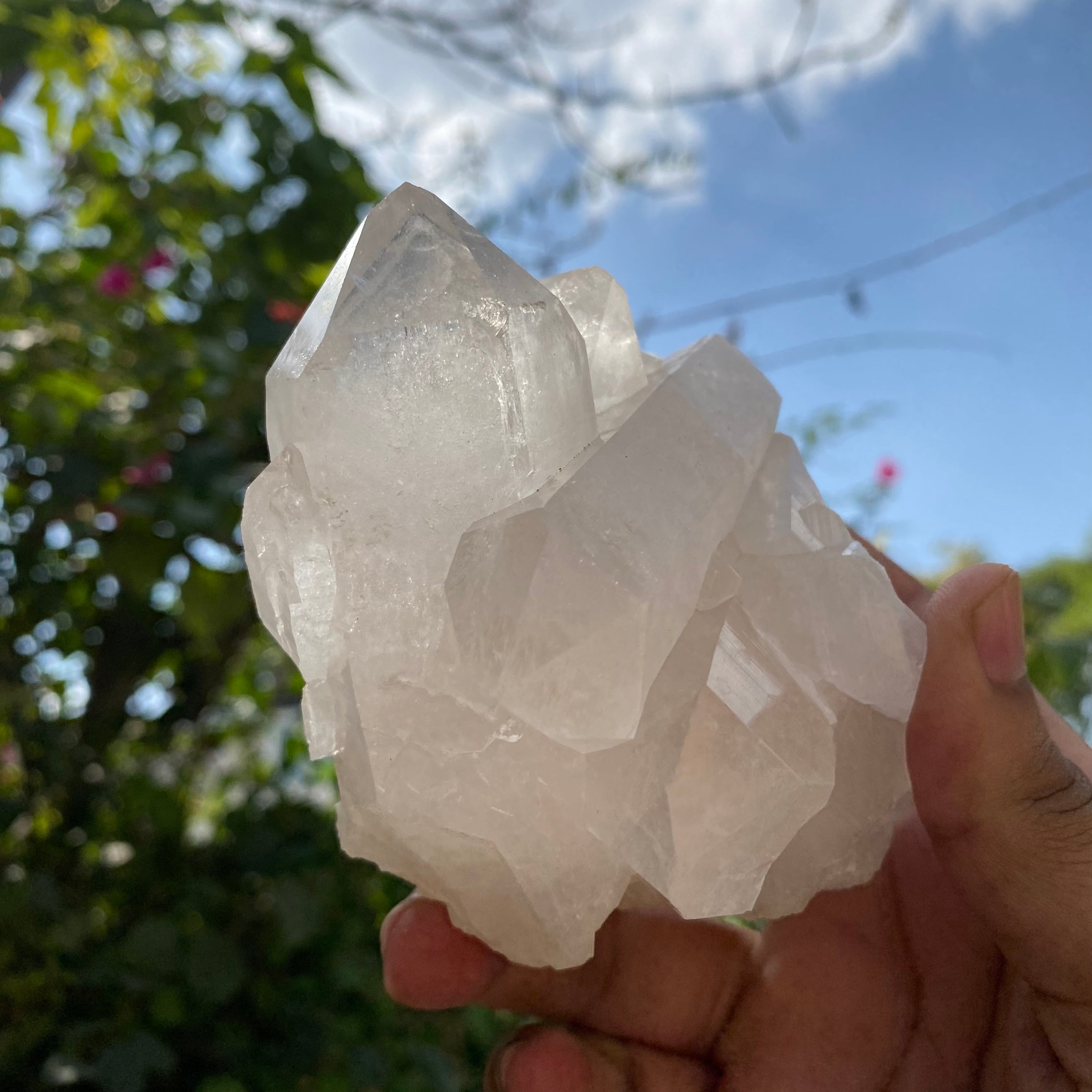 White Quartz Crystal Cluster Raw Himalayan Healing Energy Display Natural