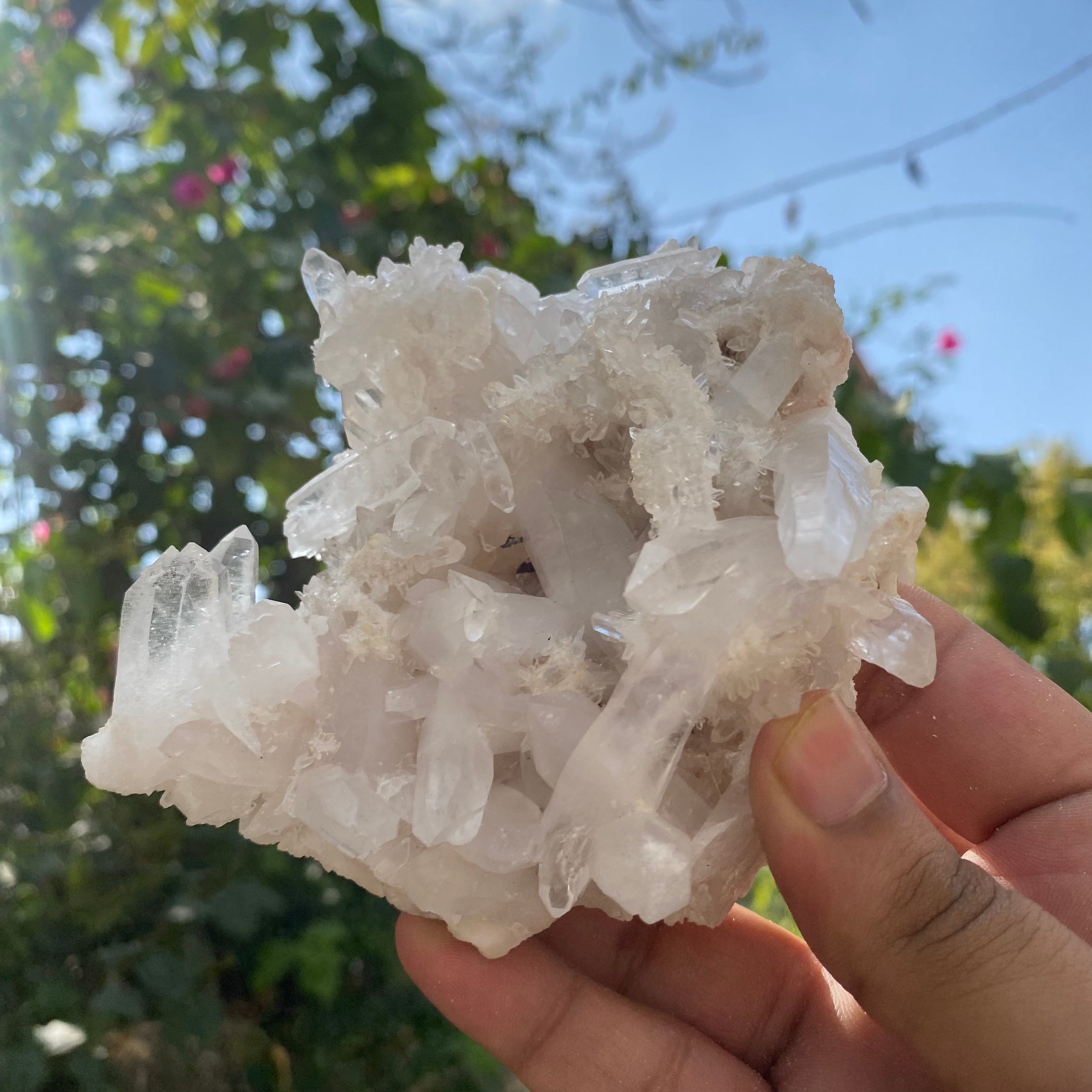 White Samadhi Quartz Crystal Cluster Healing Himalayan Display Energy Stone