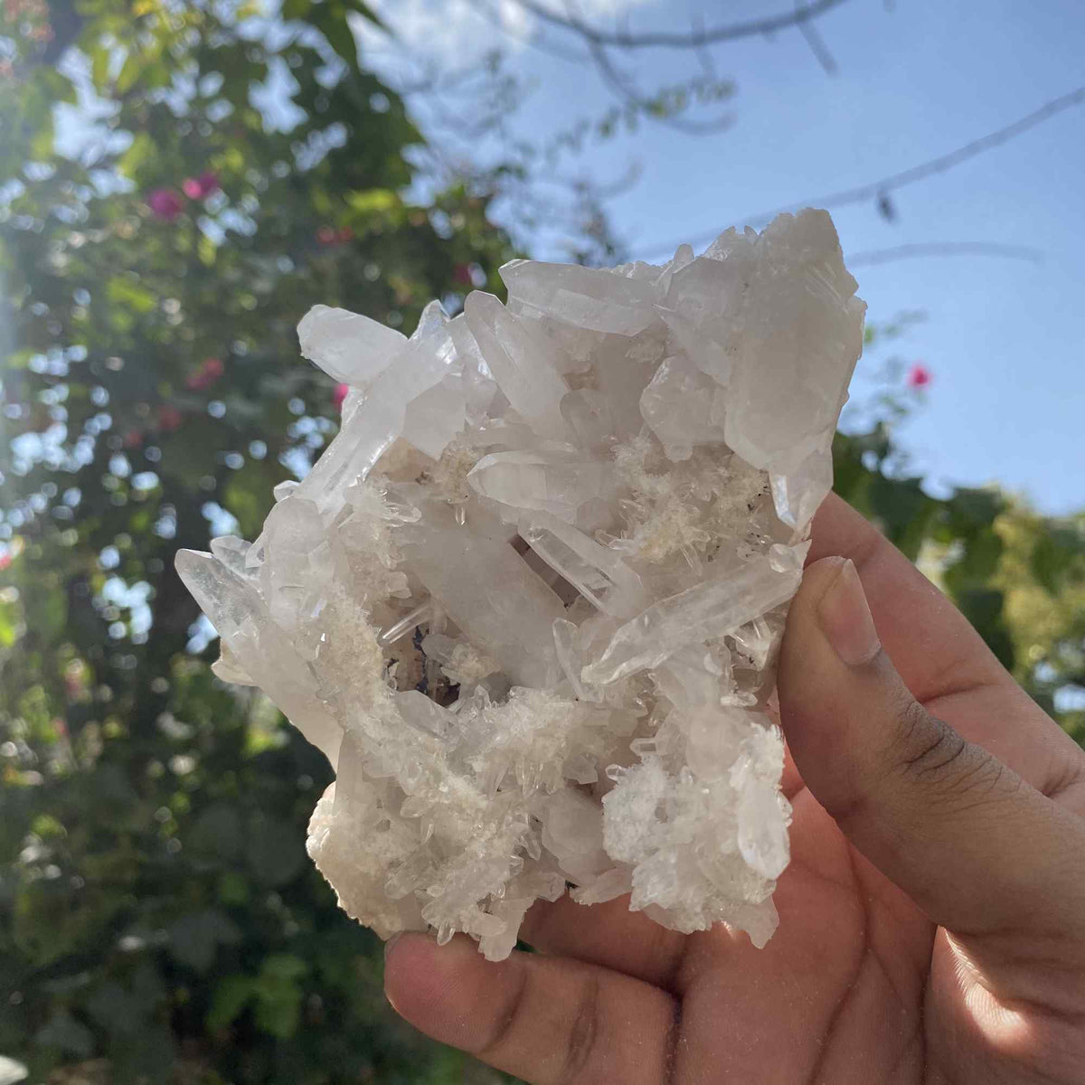 Natural Himalayan White Quartz Cluster Raw Mineral Specimen