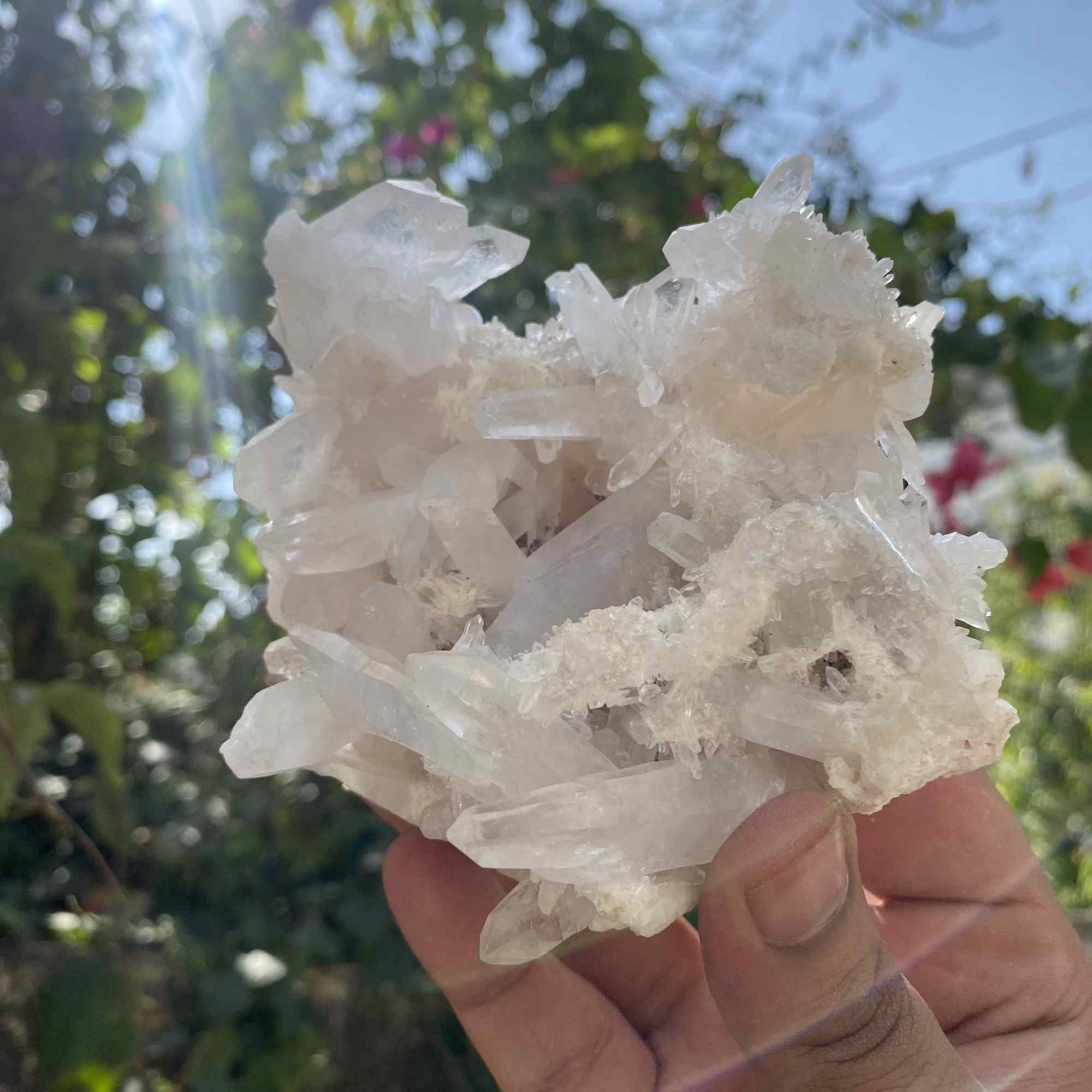 Natural Himalayan White Quartz Cluster Raw Mineral Specimen