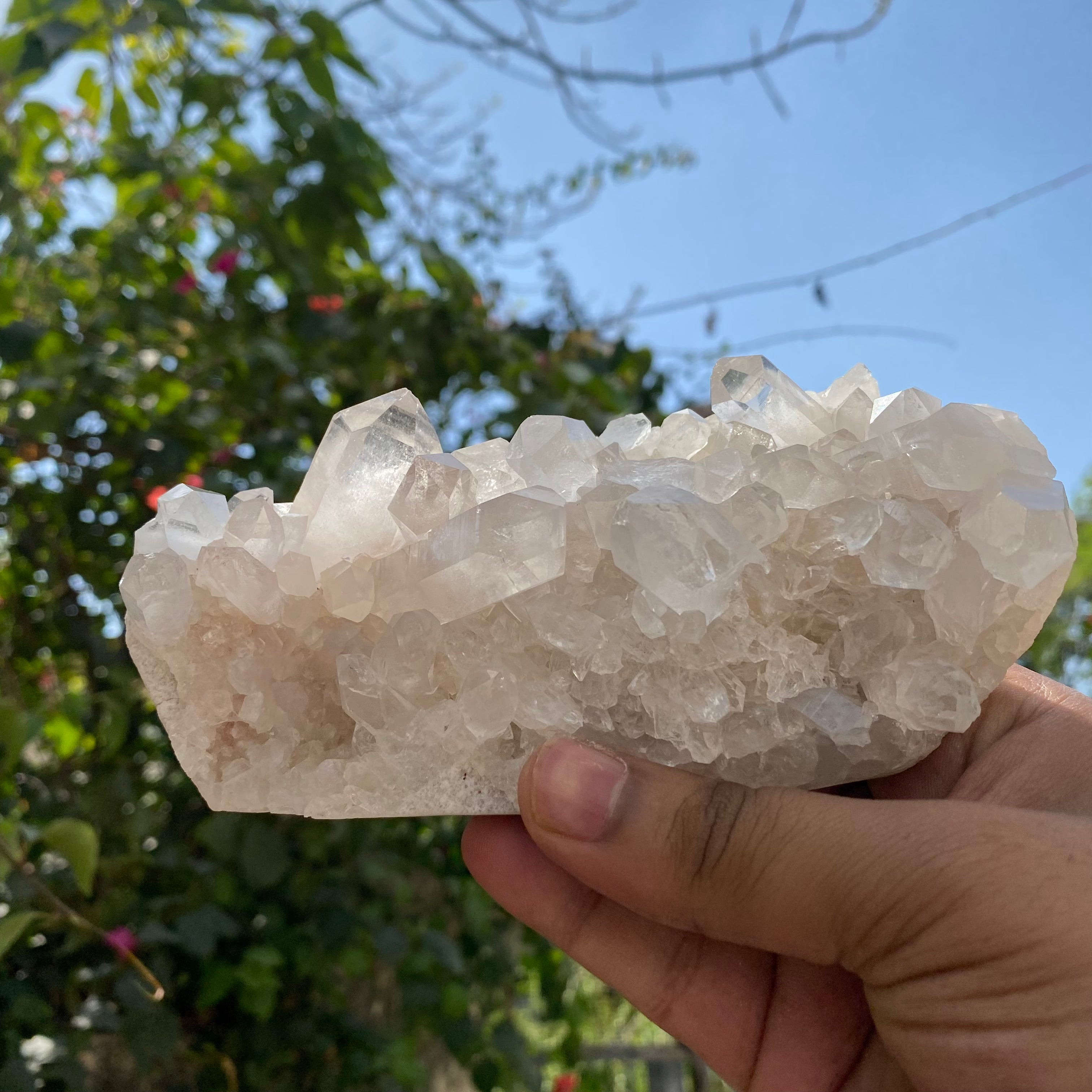 White Quartz Crystal Cluster Raw Himalayan Energy Healing Display Natural