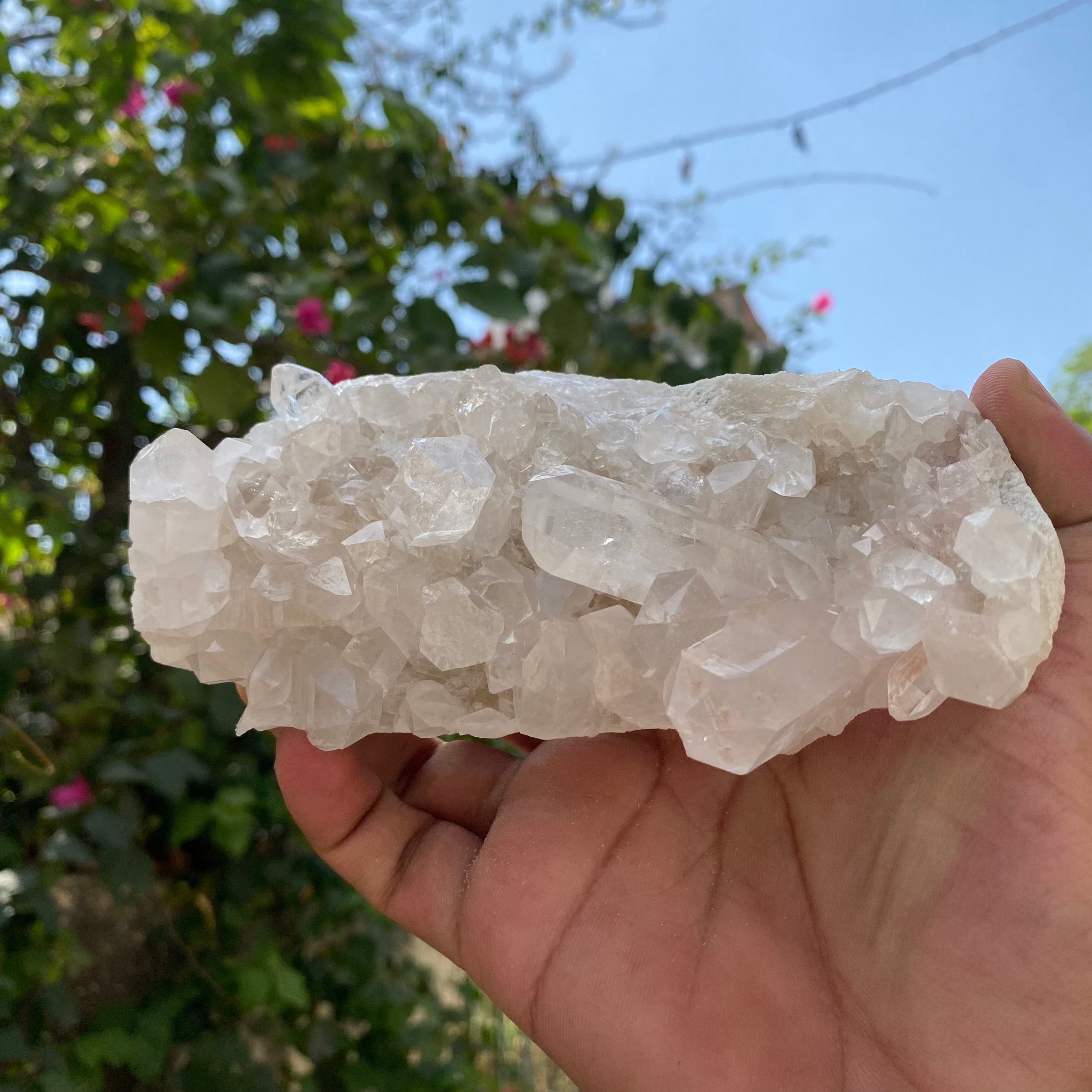 White Quartz Crystal Cluster Raw Himalayan Energy Healing Display Natural