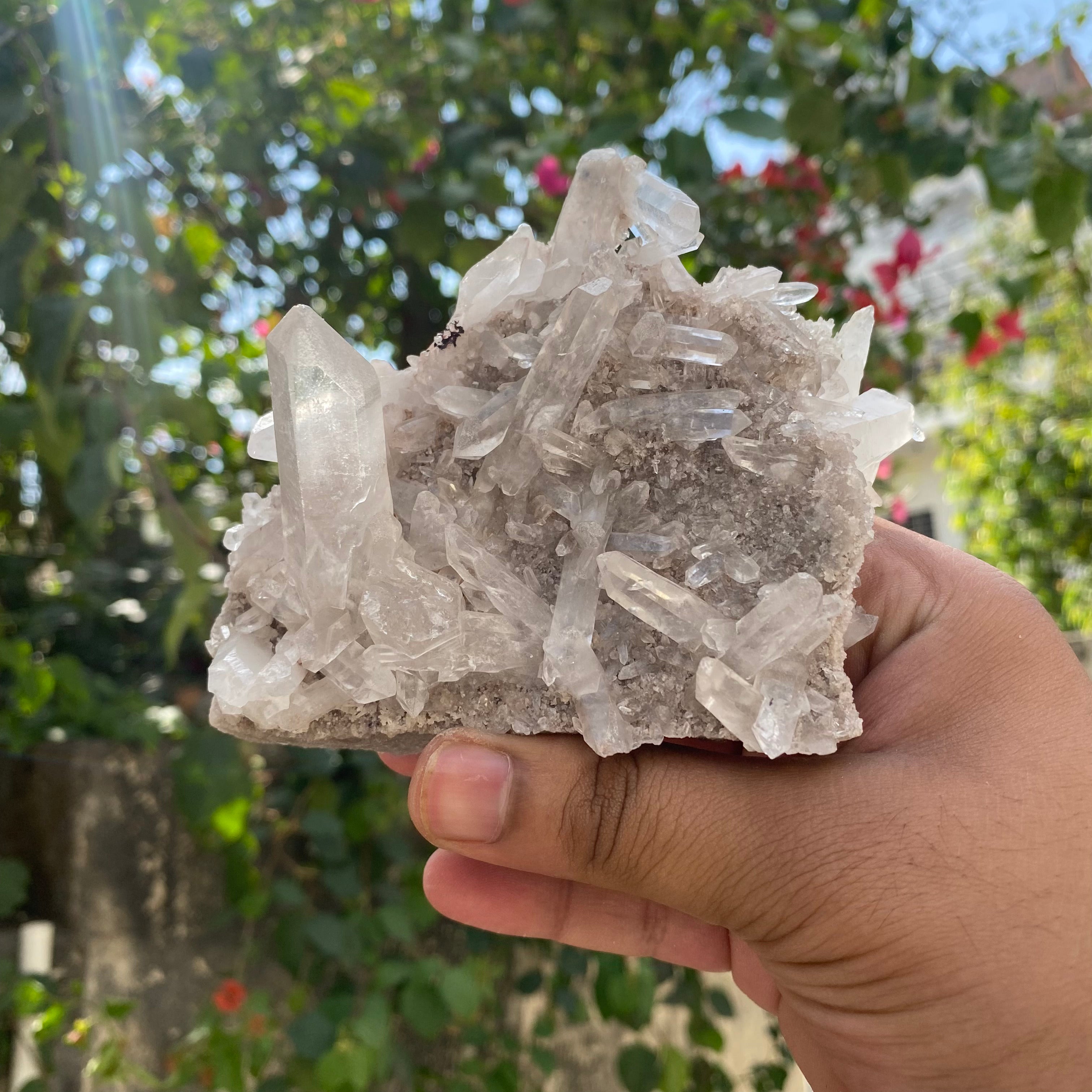 White Himalayan Quartz Crystal Cluster Healing Display Natural Energy Stone