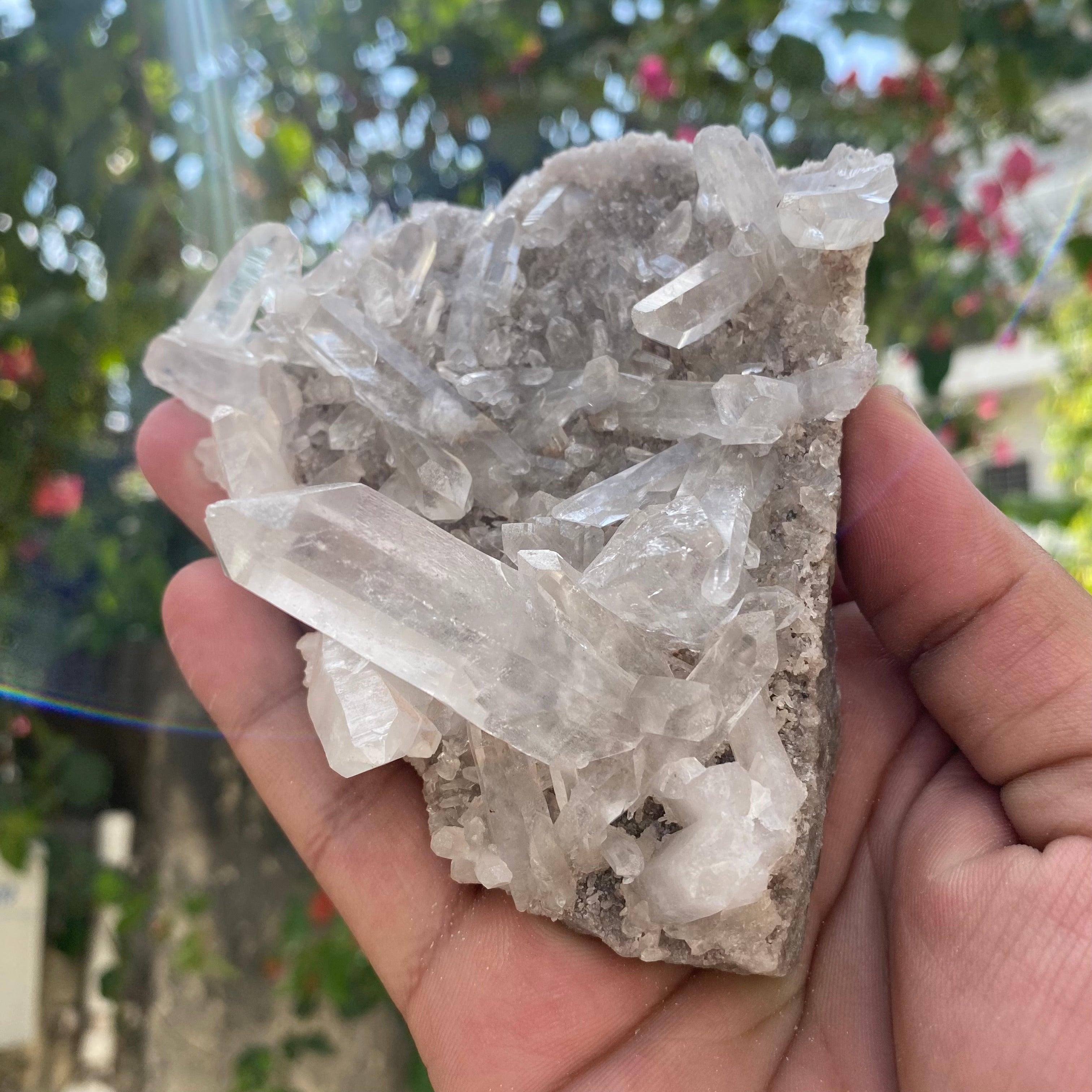 White Himalayan Quartz Crystal Cluster Healing Display Natural Energy Stone