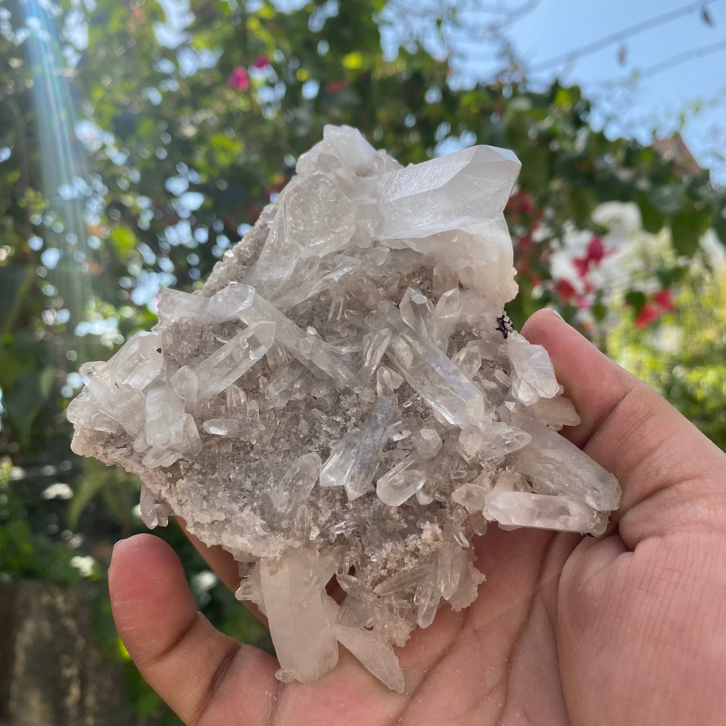 White Himalayan Quartz Crystal Cluster Healing Display Natural Energy Stone