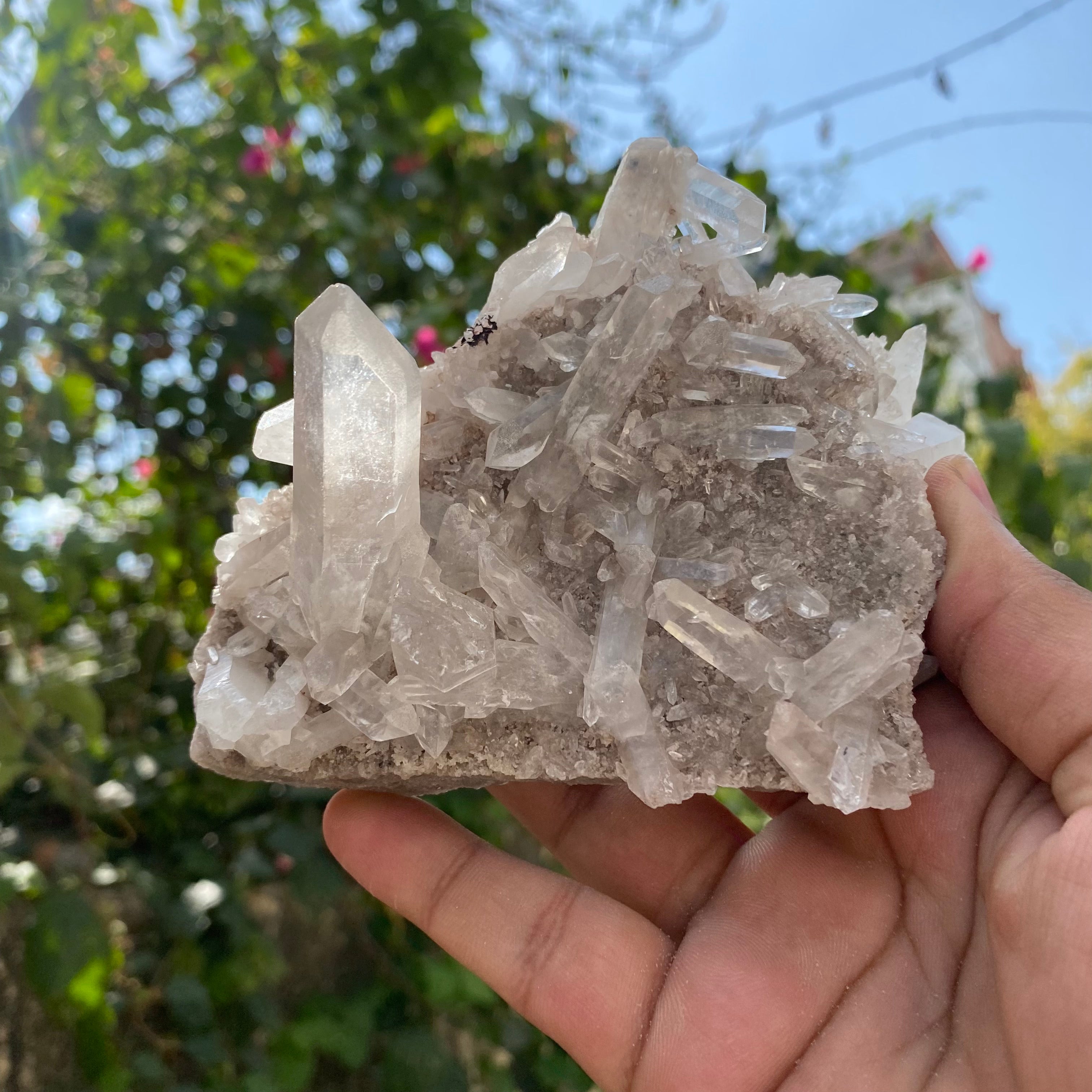 White Himalayan Quartz Crystal Cluster Healing Display Natural Energy Stone