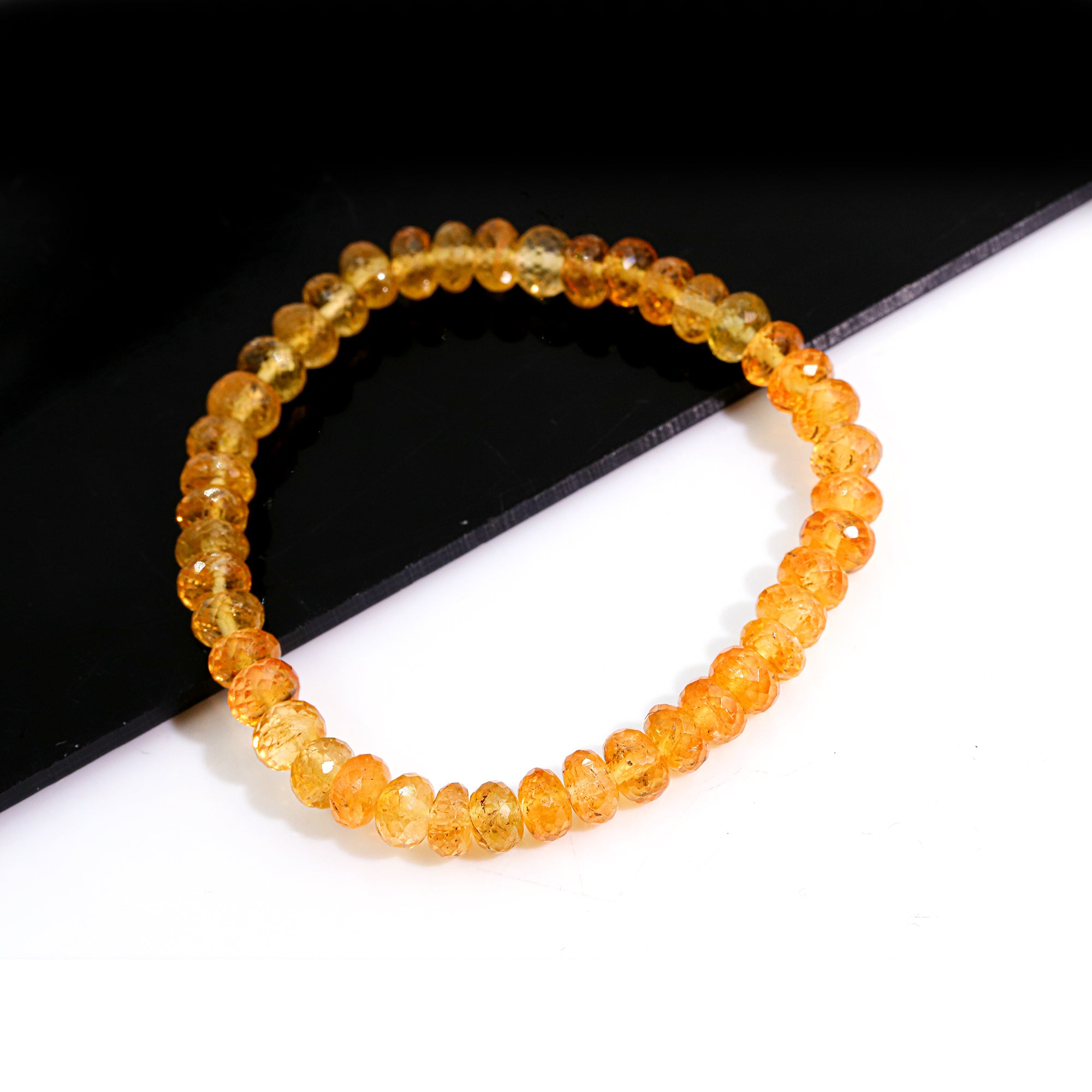 Natural Mexican Opal Bracelet Rondelle Faceted Gemstone Beads Handmade 87 Ct