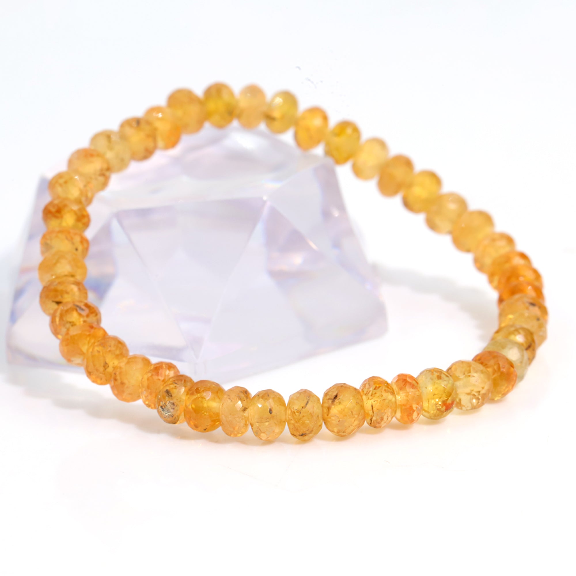 Natural Mexican Opal Bracelet Rondelle Faceted Gemstone Beads Handmade 75 Ct
