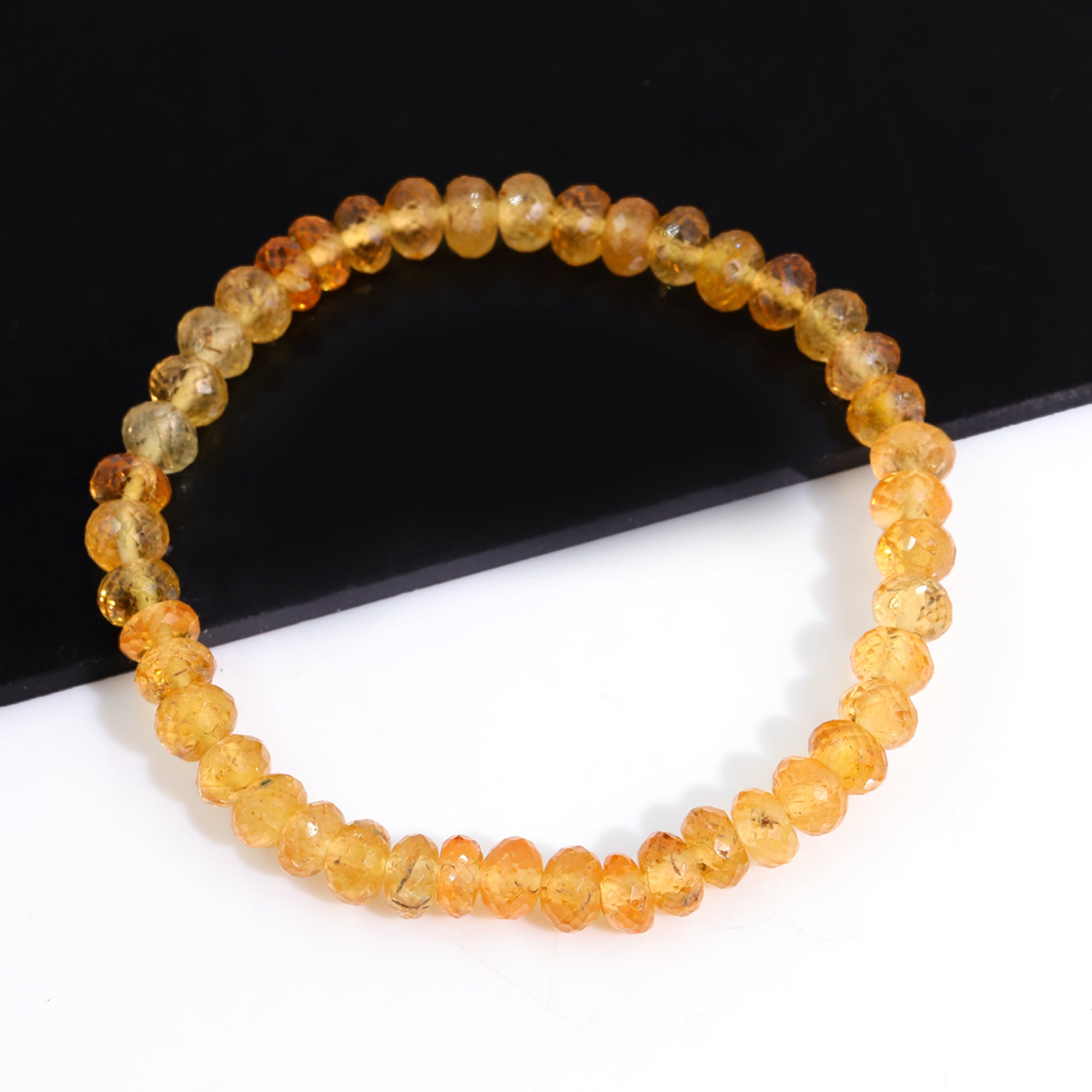 Natural Mexican Opal Bracelet Rondelle Faceted Gemstone Beads Handmade 75 Ct