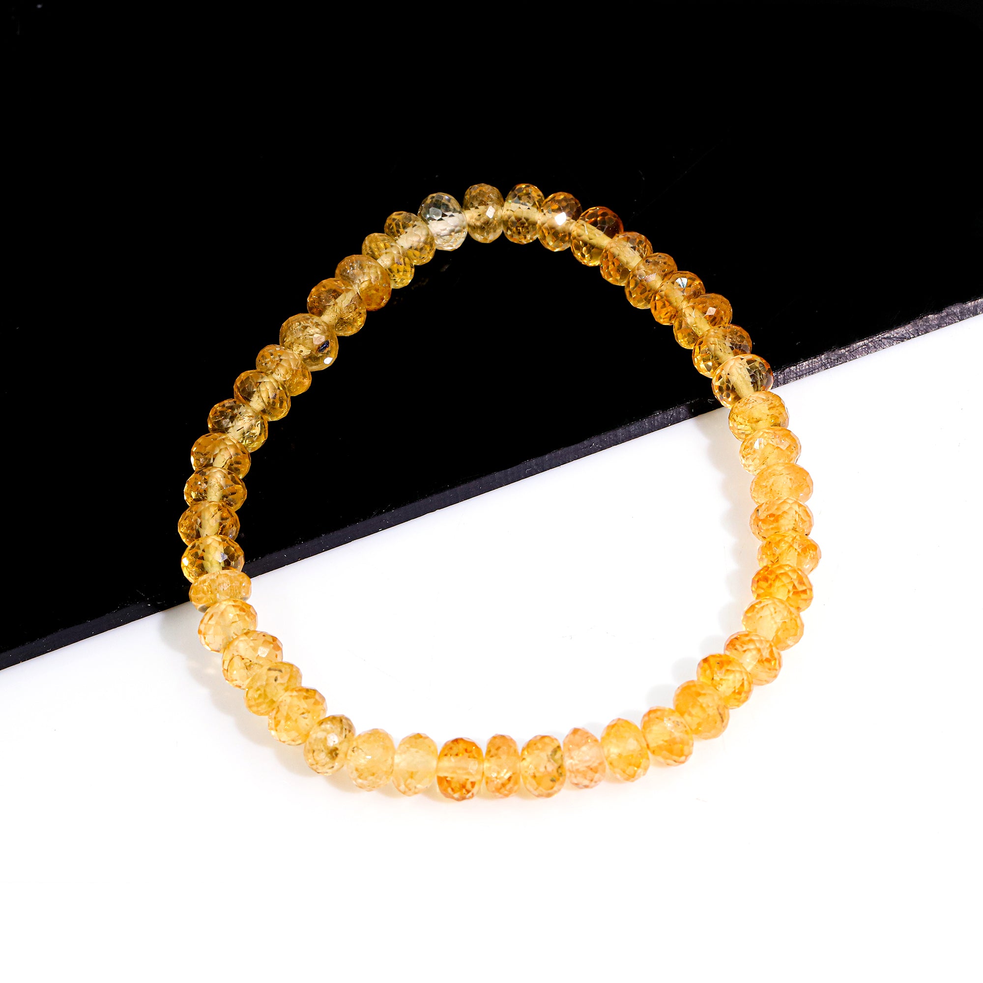 Natural Mexican Opal Bracelet Rondelle Faceted Gemstone Beads Handmade 79 Ct