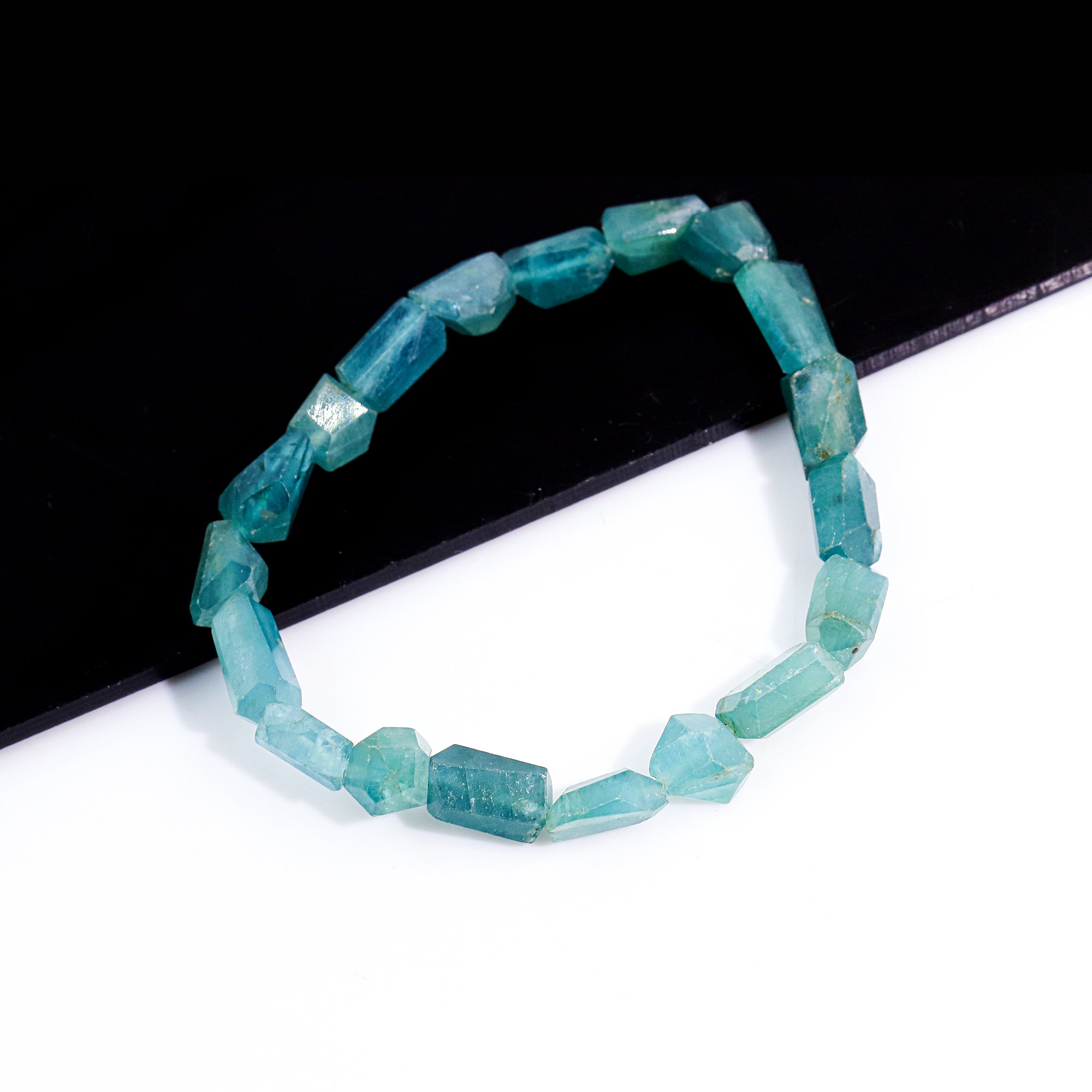Natural Grandidierite Bracelet Fancy Faceted Gemstone Beads Handmade 68 Ct