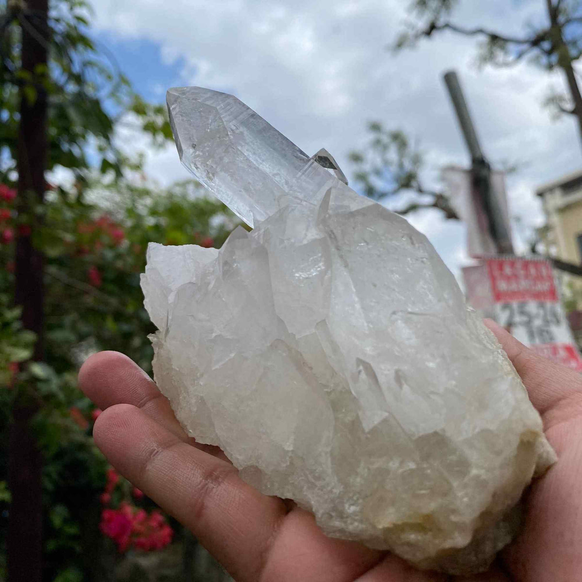 White Himalayan Quartz Crystal Cluster Healing Display Natural Energy Stone