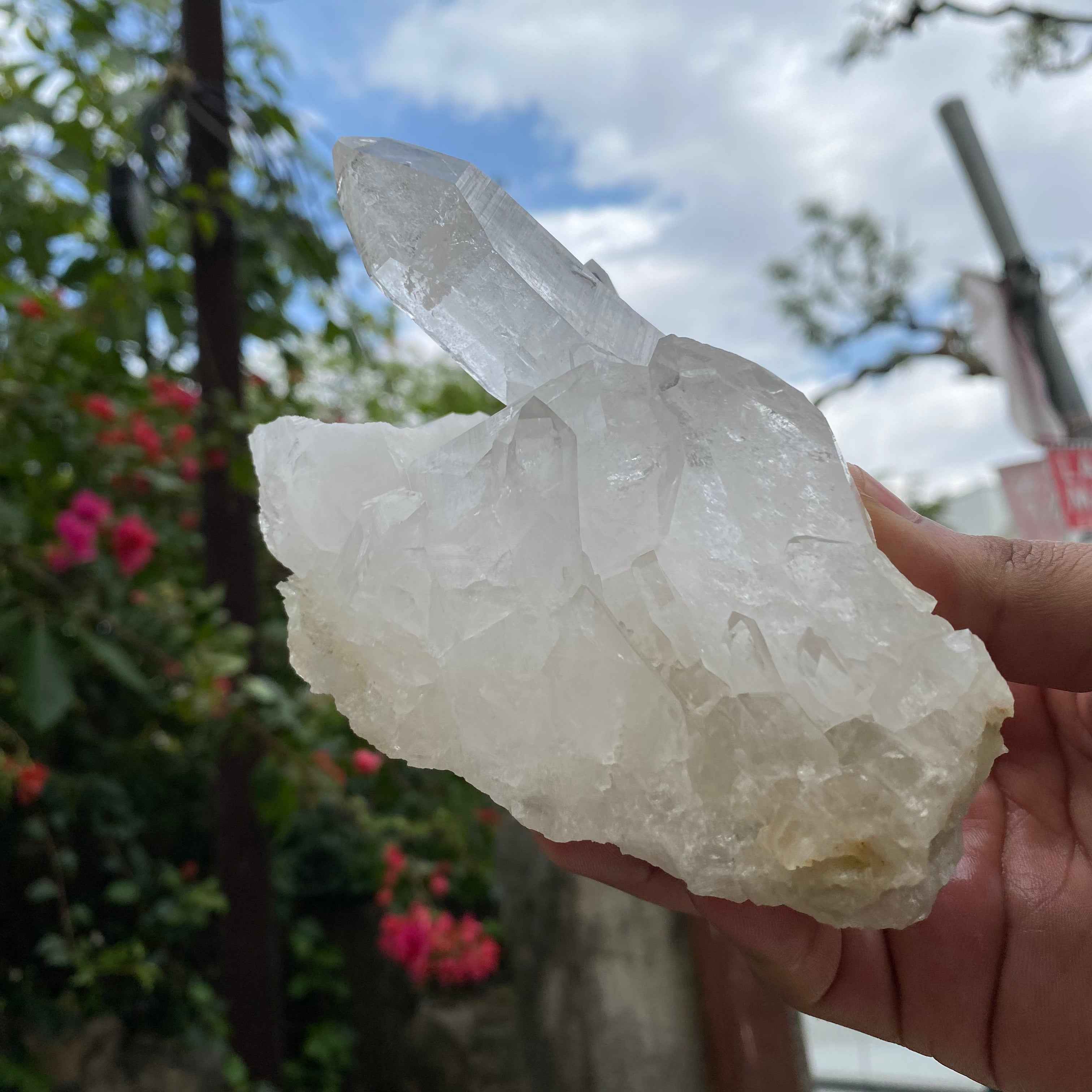 White Himalayan Quartz Crystal Cluster Healing Display Natural Energy Stone