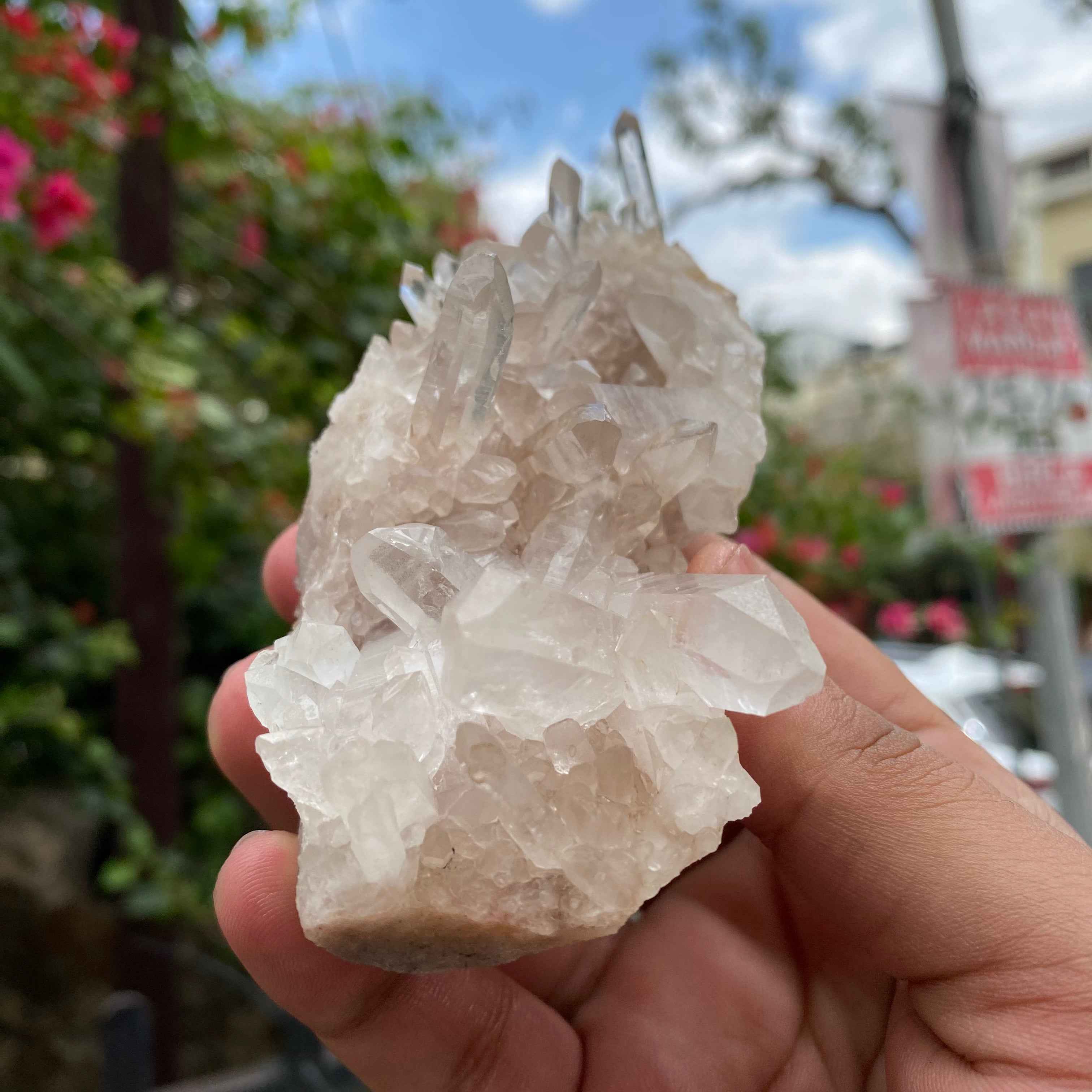Natural Himalayan Pink Samadhi Quartz Crystal Cluster Raw Display Himalayan Healing Energy