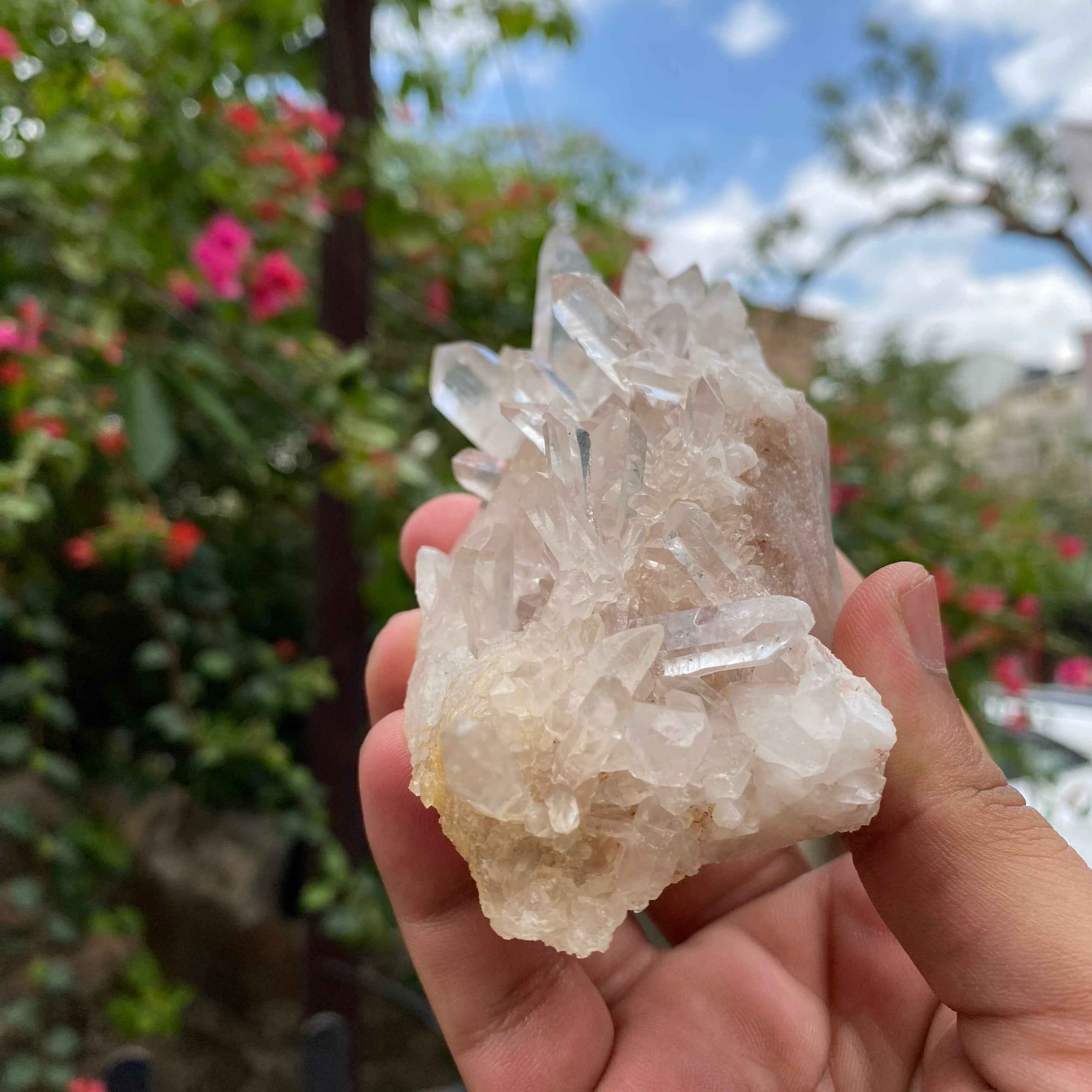 Natural Himalayan Pink Samadhi Quartz Crystal Cluster Raw Display Himalayan Healing Energy