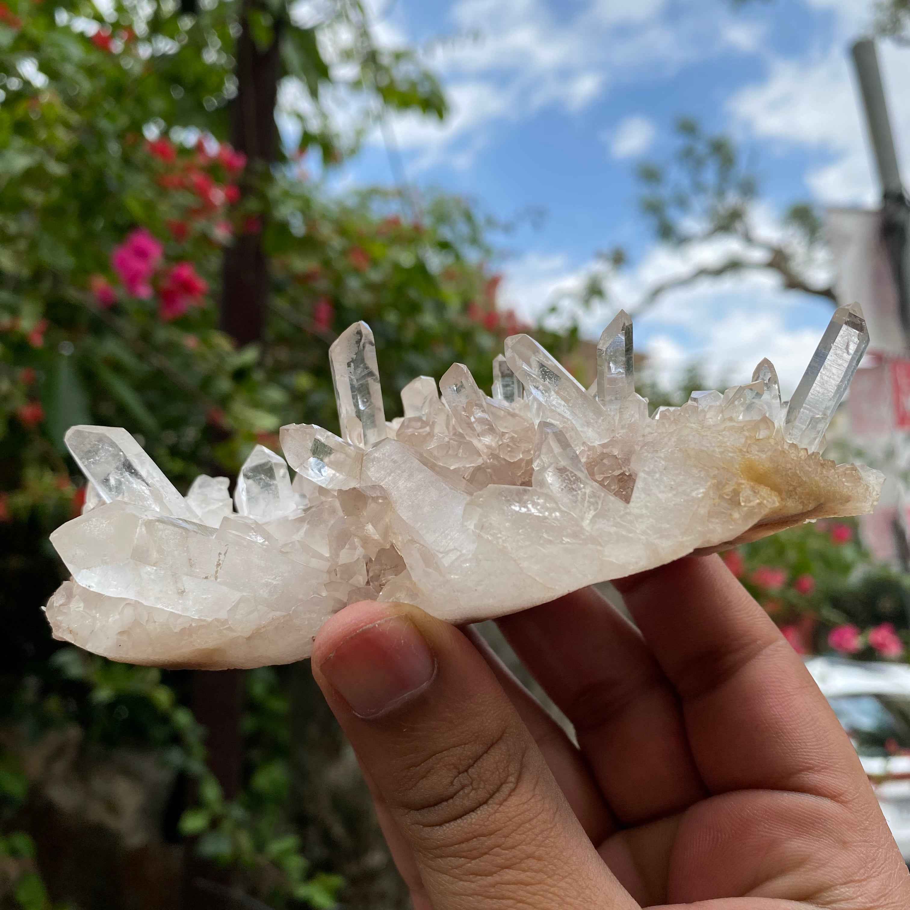 Natural Himalayan Pink Samadhi Quartz Crystal Cluster Raw Display Himalayan Healing Energy