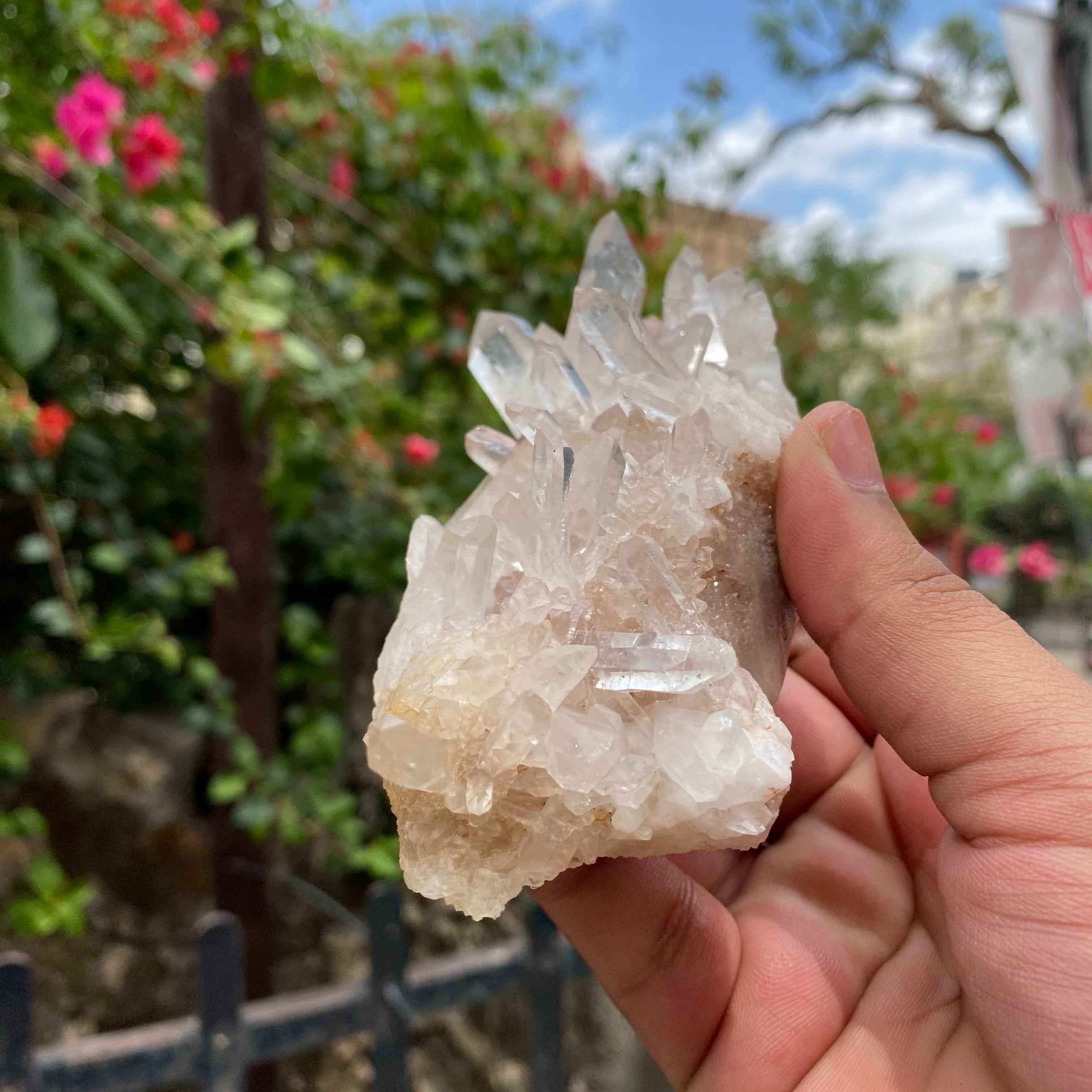 Natural Himalayan Pink Samadhi Quartz Crystal Cluster Raw Display Himalayan Healing Energy