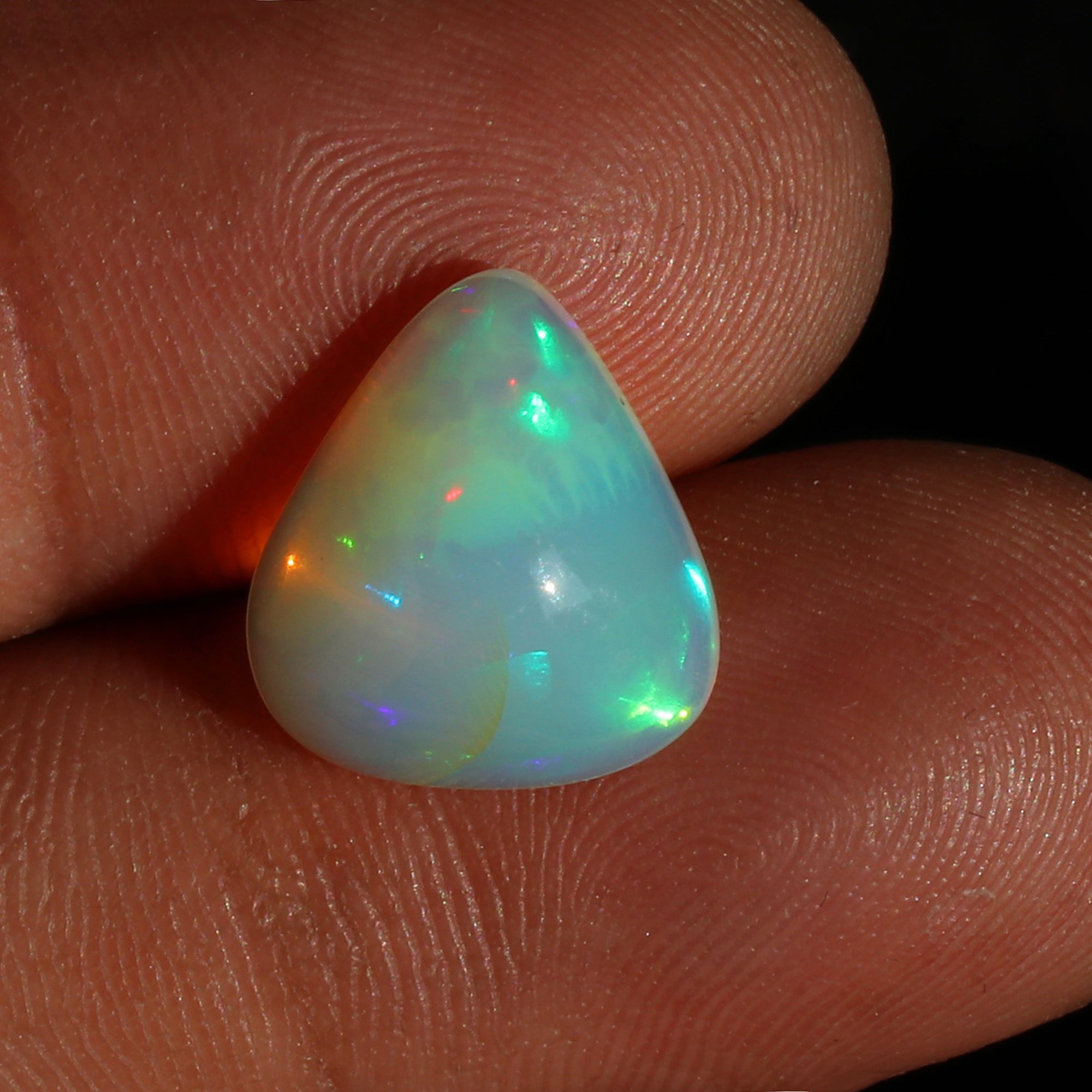 Natural Ethiopian Opal Heart Cabochon 4.39 Ct, Untreated Fire Opal Gemstone, 13mm Hand-polished October Birthstone for Jewelry Making