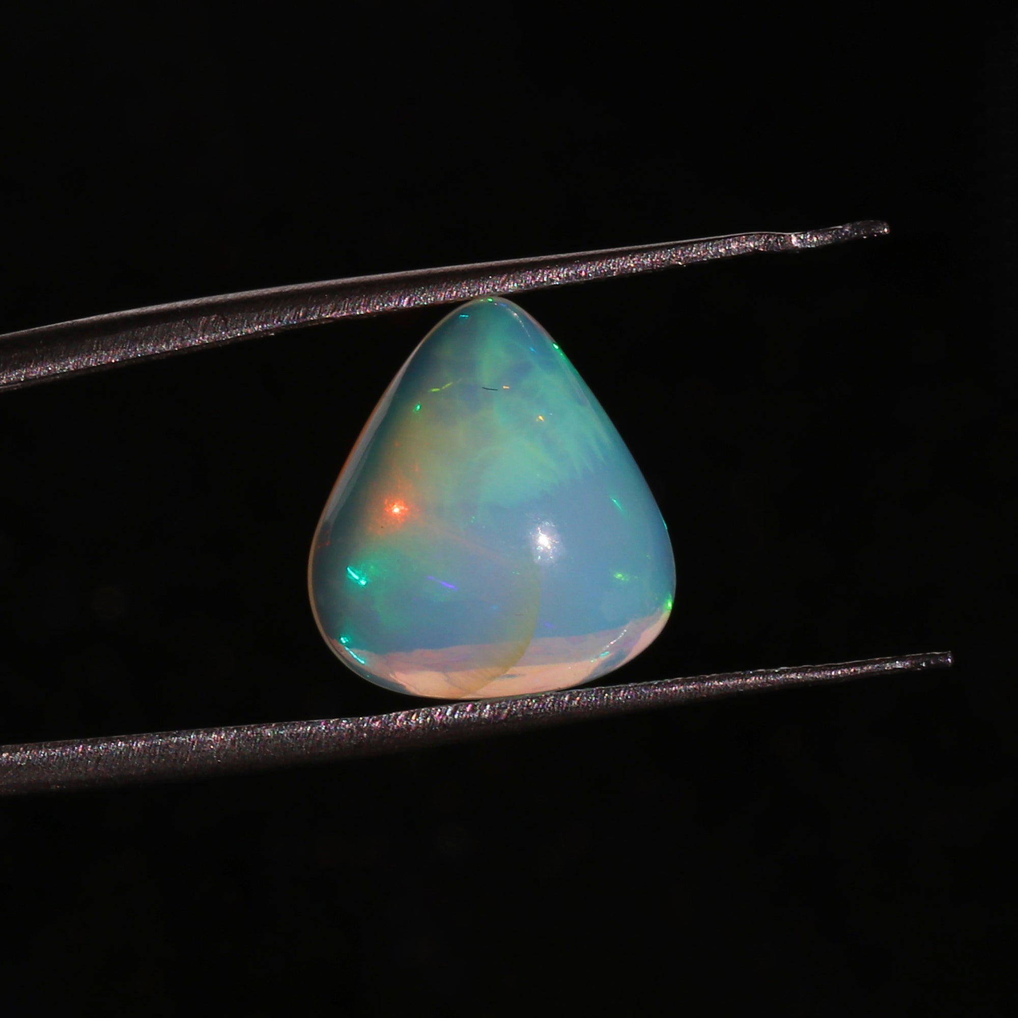 Natural Ethiopian Opal Heart Cabochon 4.39 Ct, Untreated Fire Opal Gemstone, 13mm Hand-polished October Birthstone for Jewelry Making