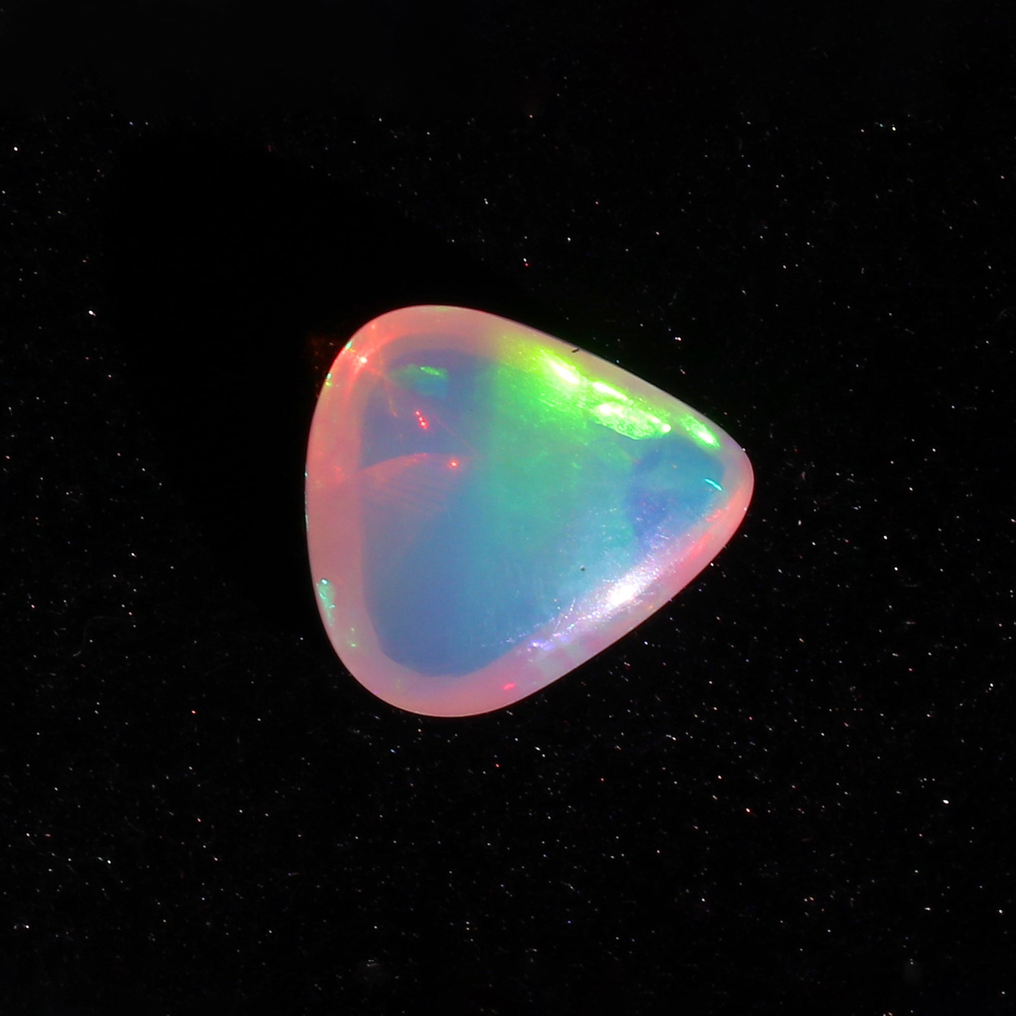 Natural Ethiopian Opal Heart Cabochon 4.39 Ct, Untreated Fire Opal Gemstone, 13mm Hand-polished October Birthstone for Jewelry Making