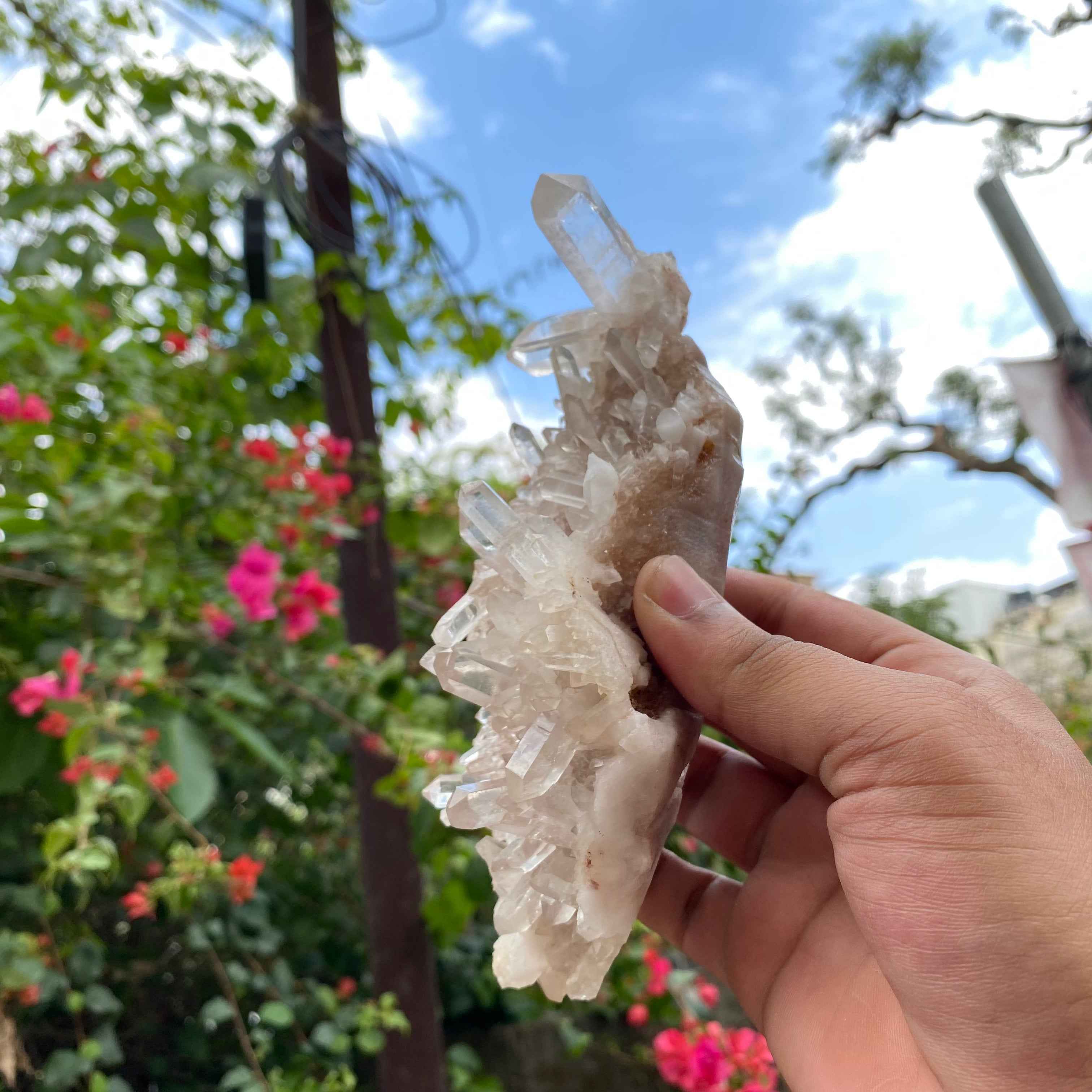 Pink Quartz Crystal Cluster Raw Himalayan Healing Energy Display Natural