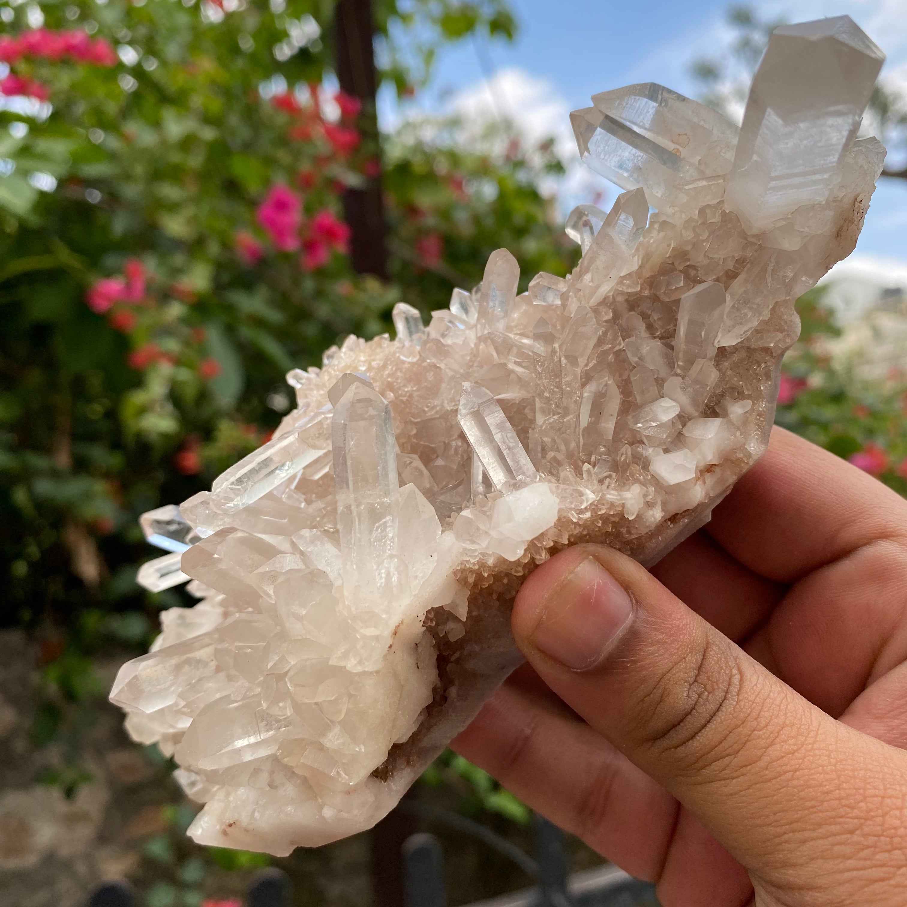 Pink Quartz Crystal Cluster Raw Himalayan Healing Energy Display Natural