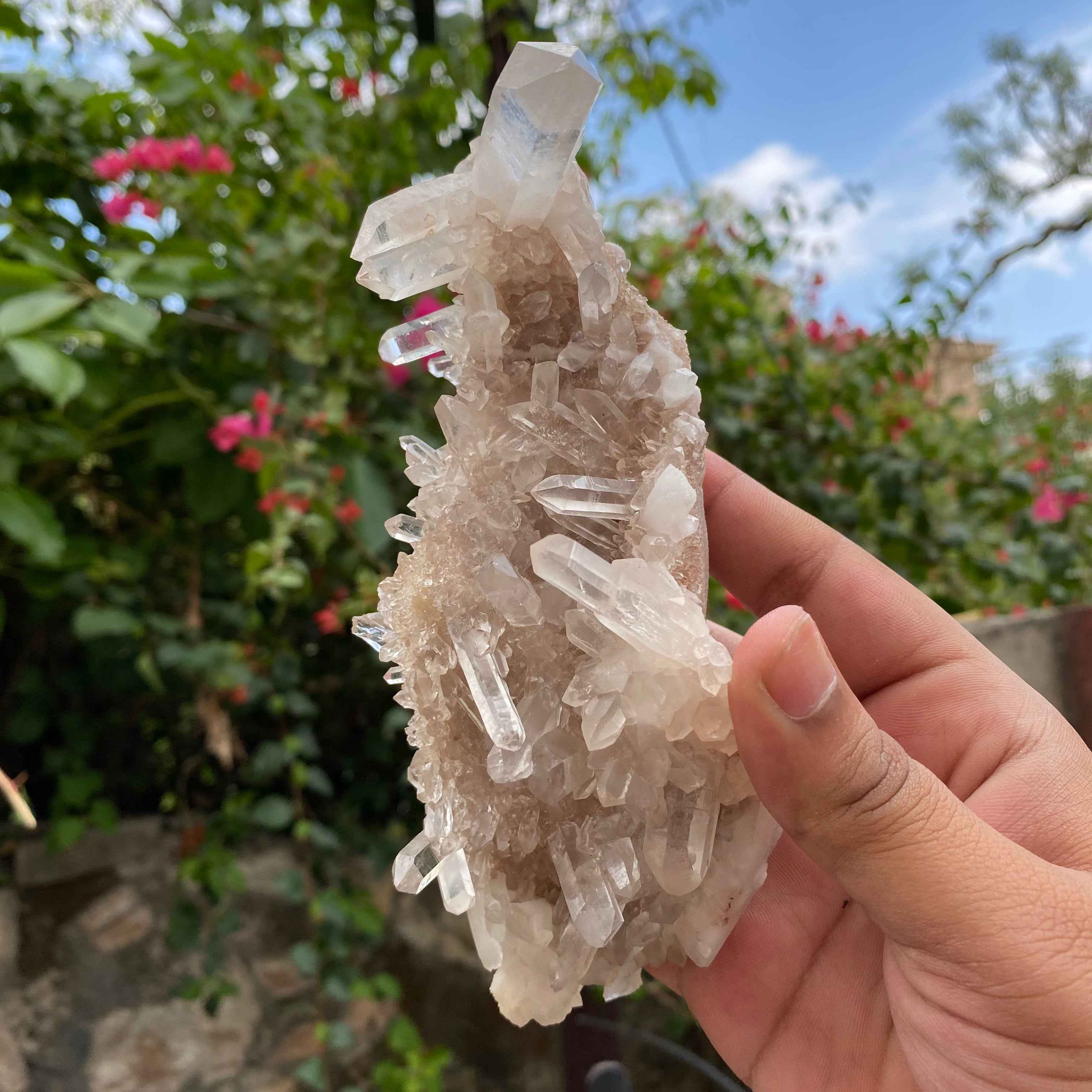 Pink Quartz Crystal Cluster Raw Himalayan Healing Energy Display Natural