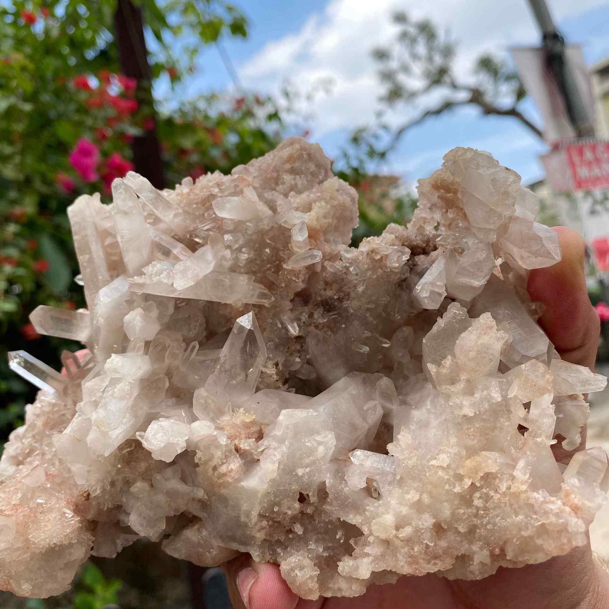 Pink Quartz Crystal Cluster Raw Himalayan Healing Energy Display Natural