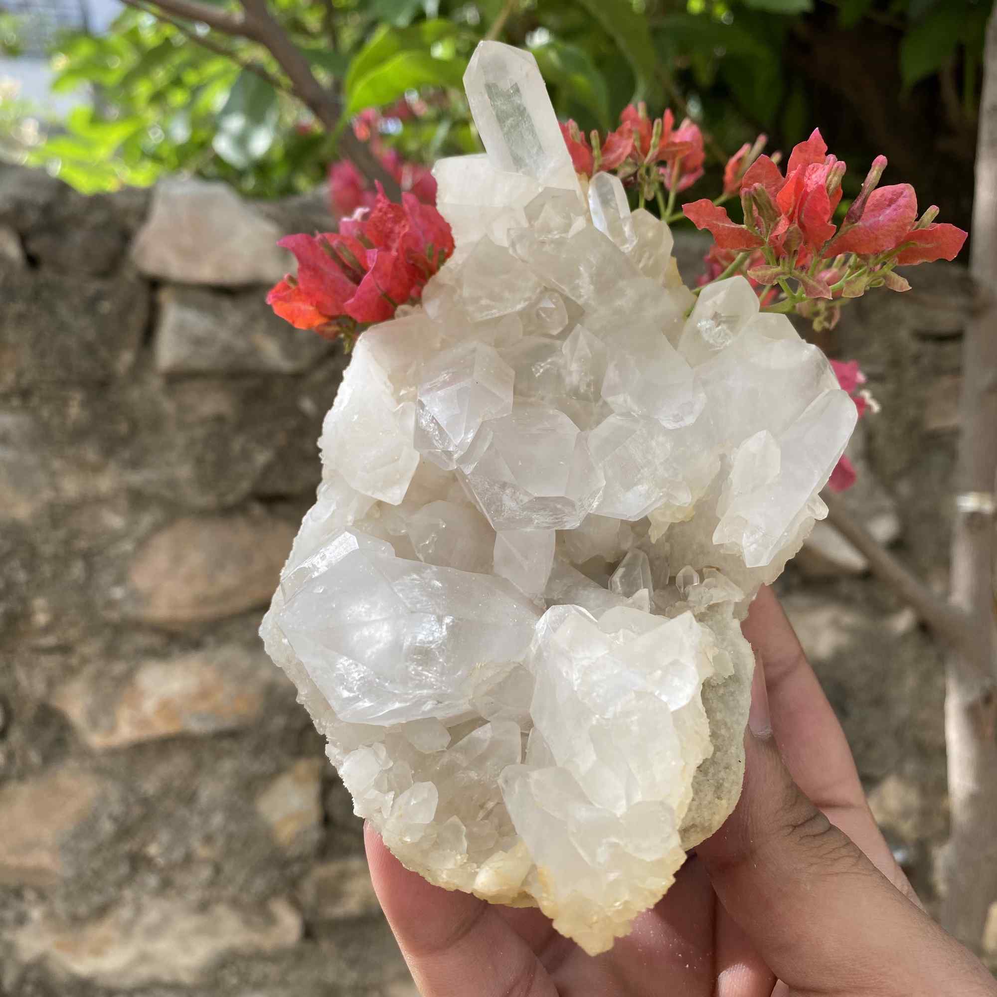 Natural Himalayan White Quartz Cluster Raw Mineral Specimen
