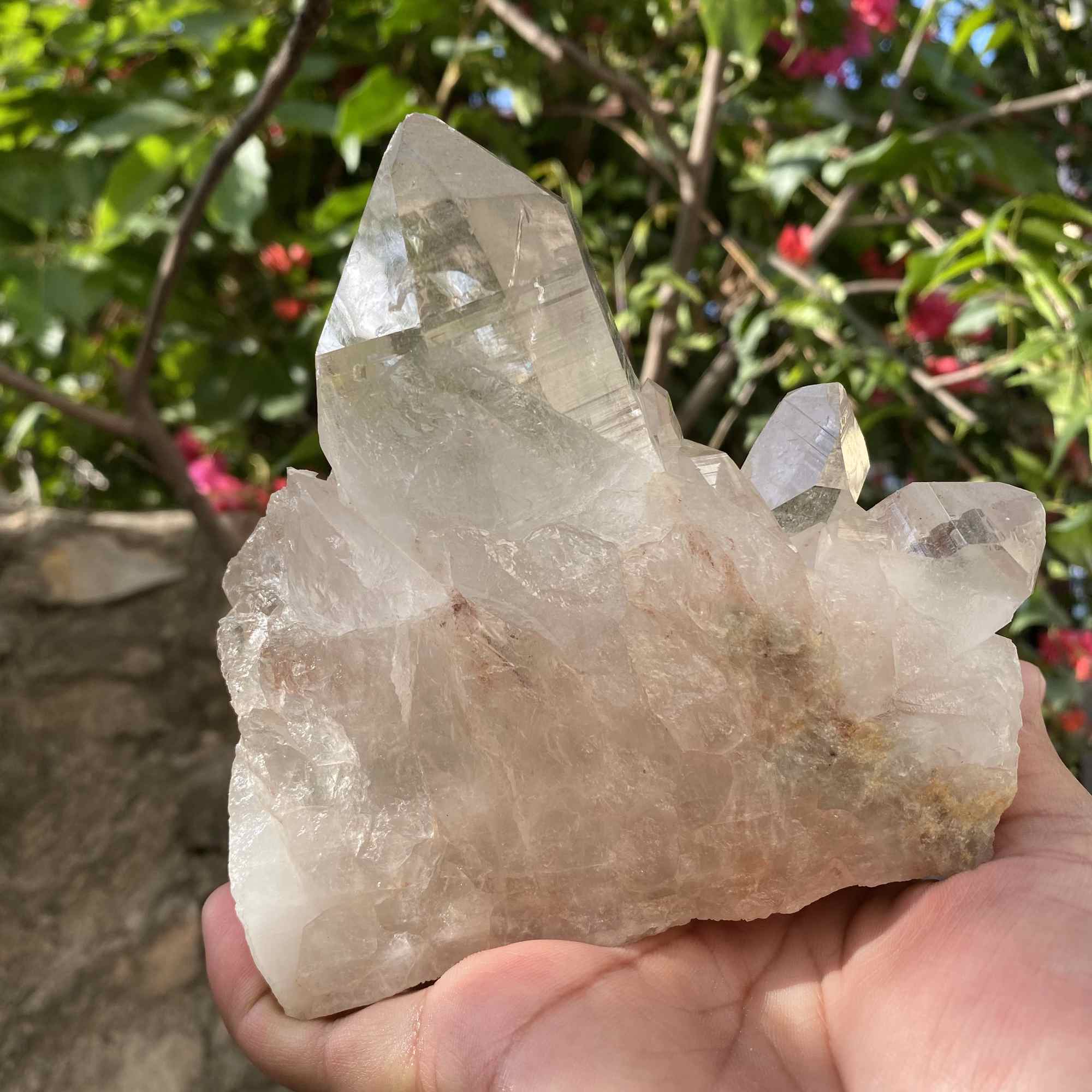 Natural Himalayan Pink Quartz Cluster Raw Mineral Specimen