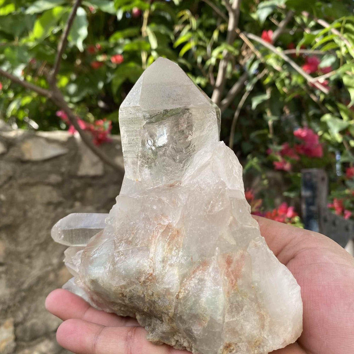 Natural Himalayan Pink Quartz Cluster Raw Mineral Specimen