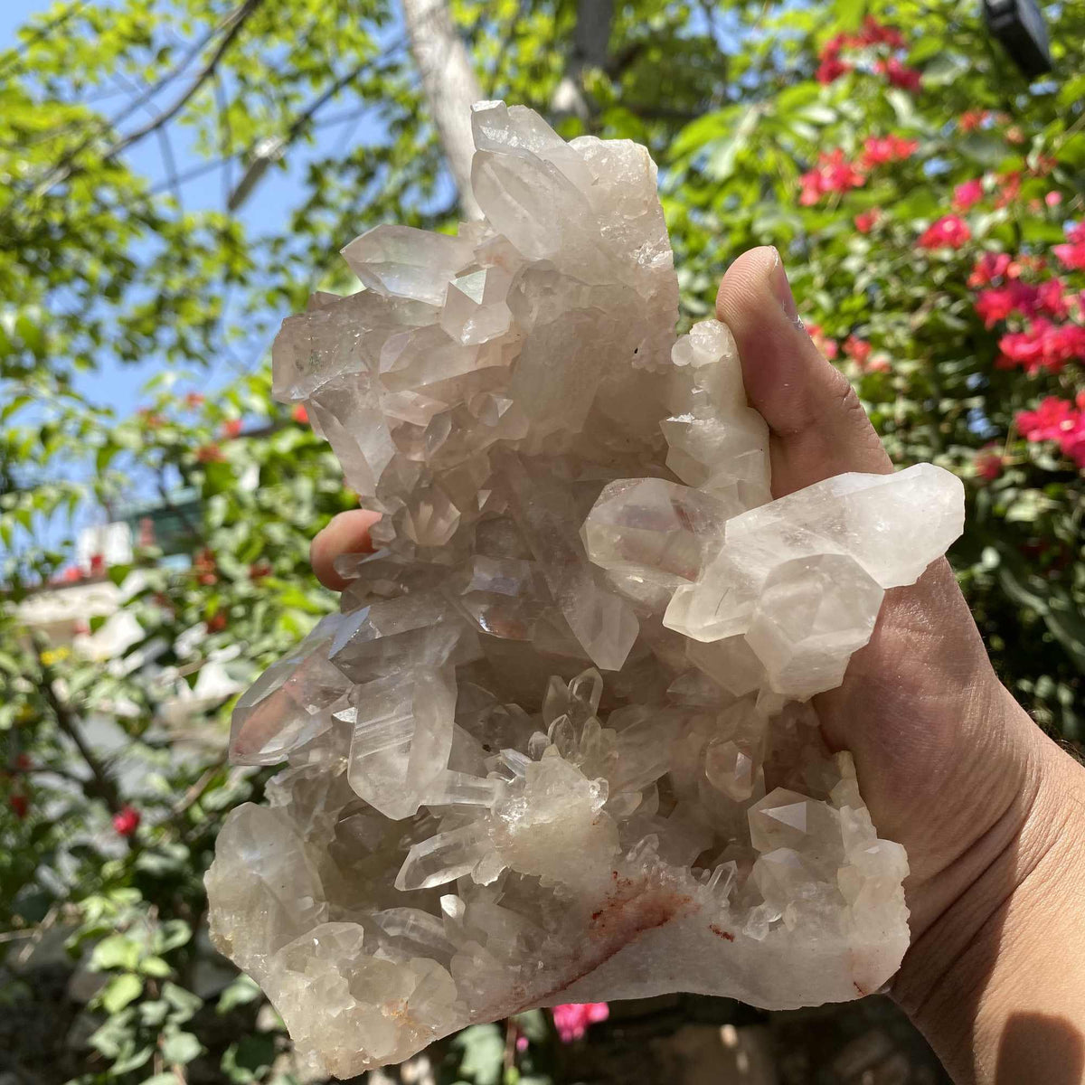Natural Himalayan White Quartz Cluster Raw Mineral Specimen