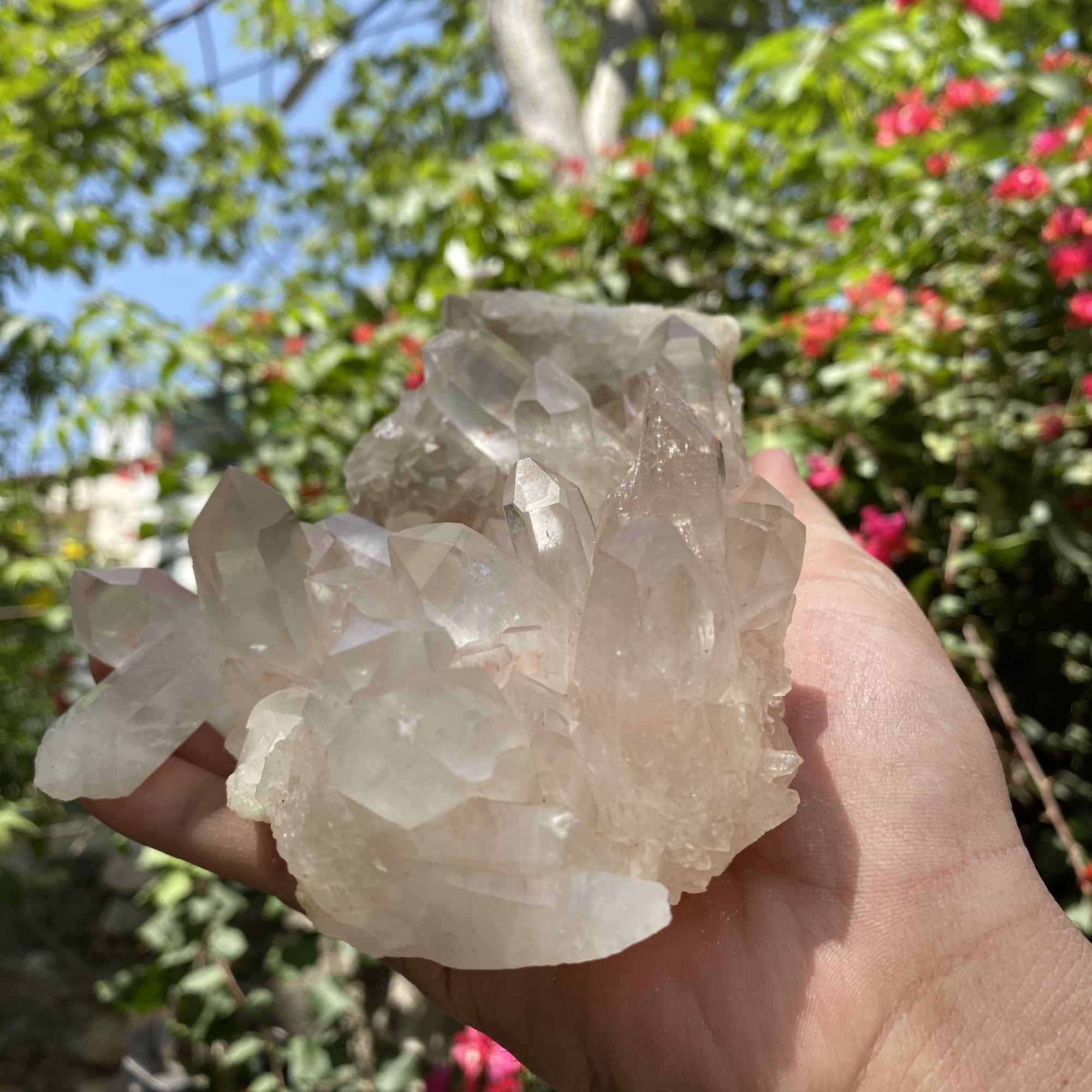 Natural Himalayan White Quartz Cluster Raw Mineral Specimen