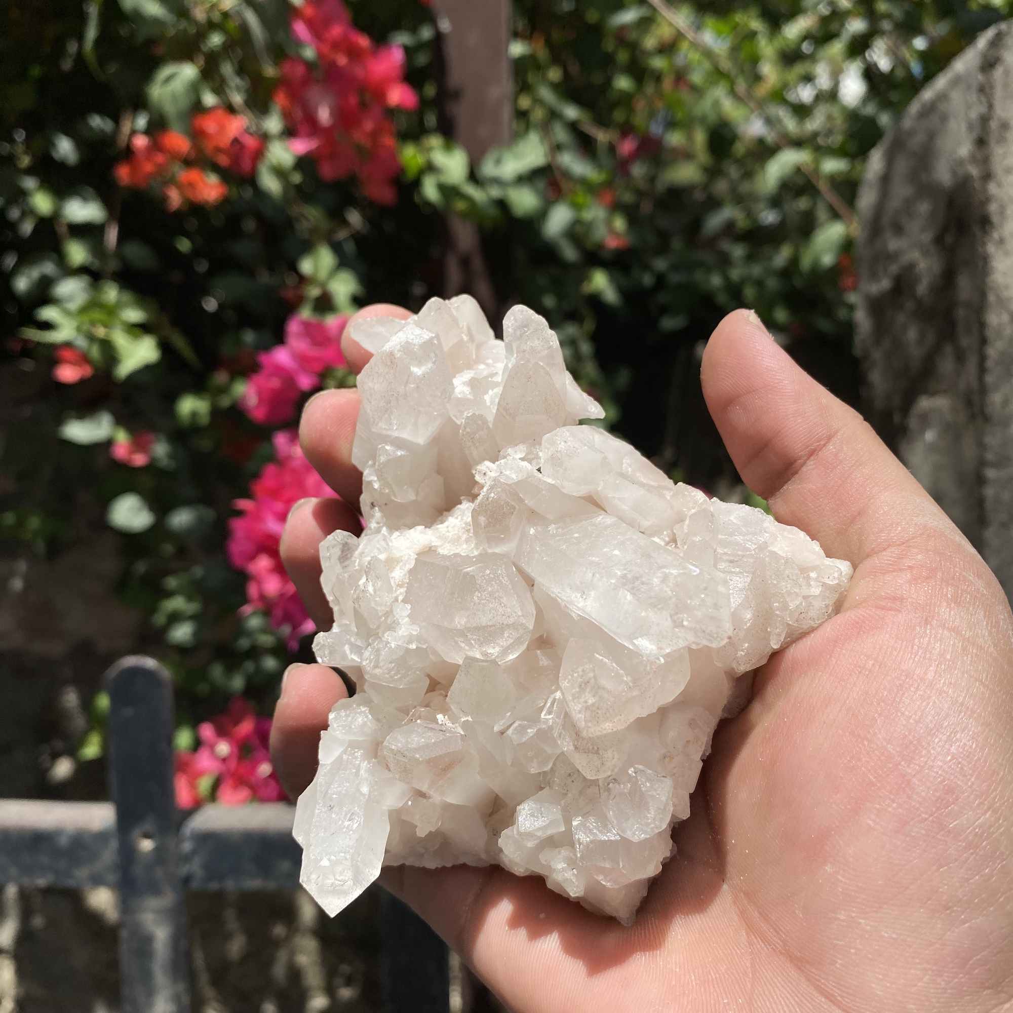 Natural Himalayan Pink Quartz Cluster Raw Mineral Specimen