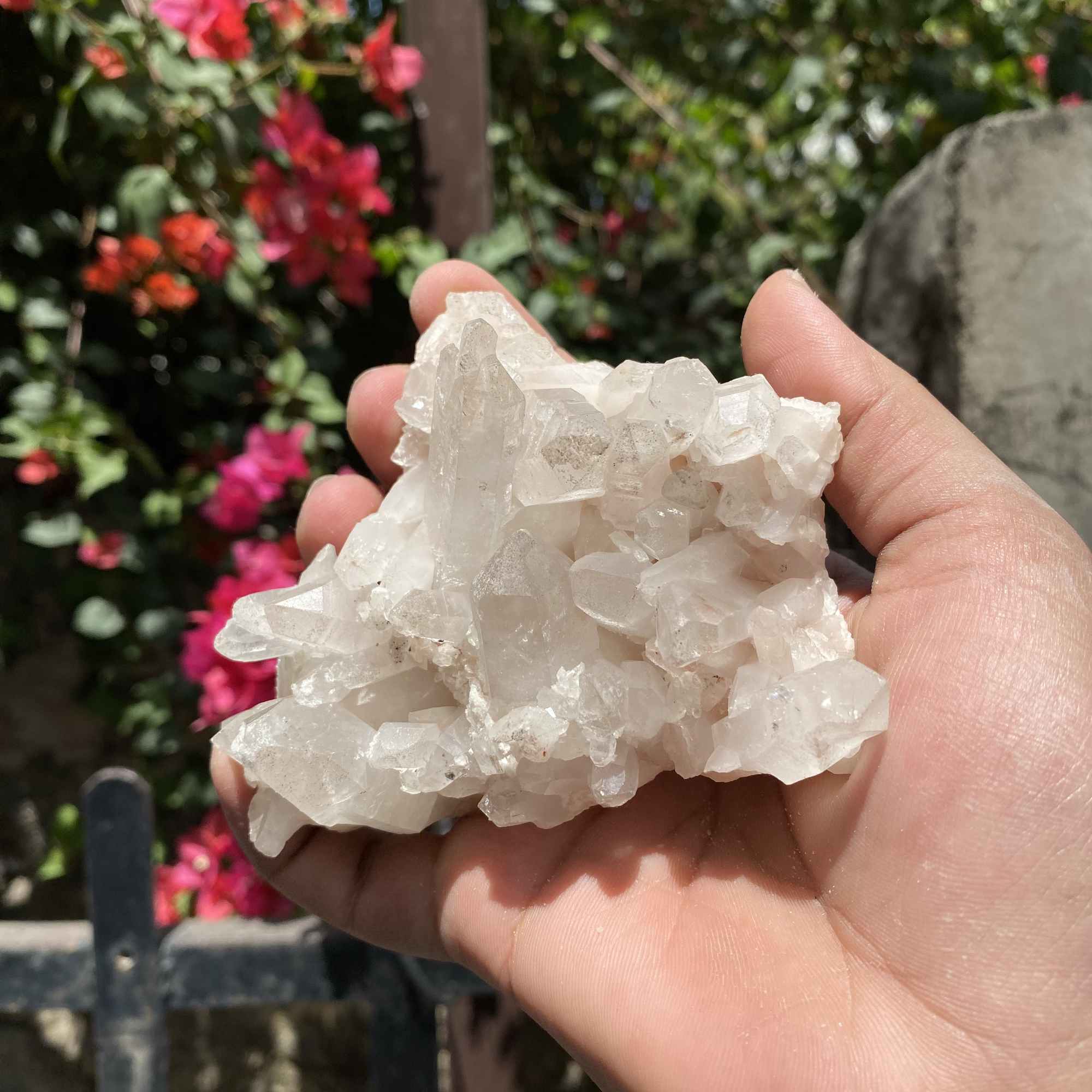 Natural Himalayan Pink Quartz Cluster Raw Mineral Specimen