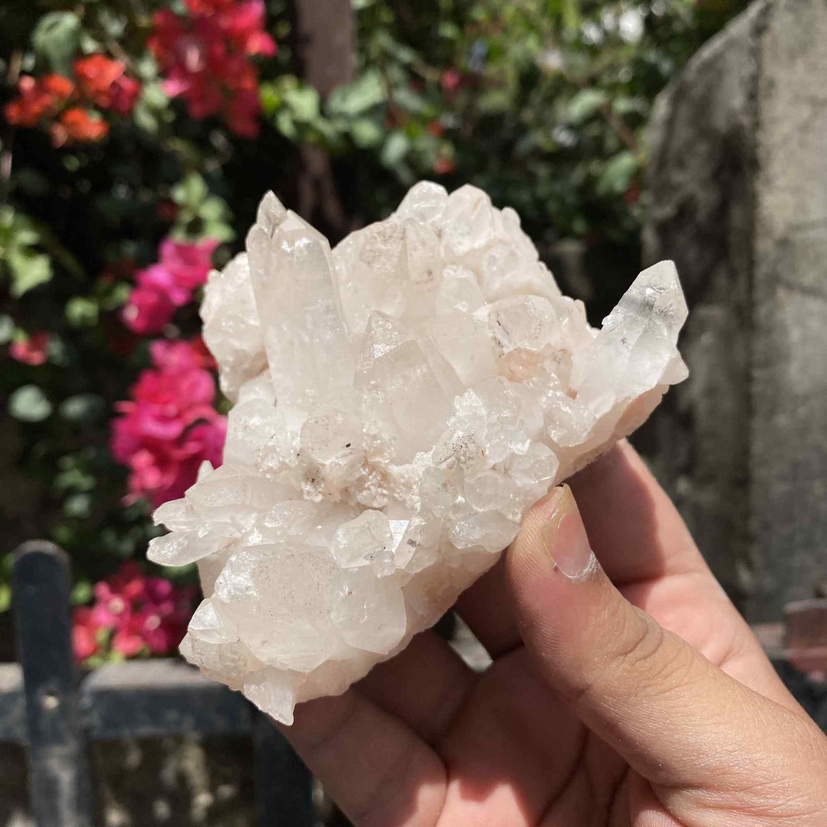 Natural Himalayan Pink Quartz Cluster Raw Mineral Specimen