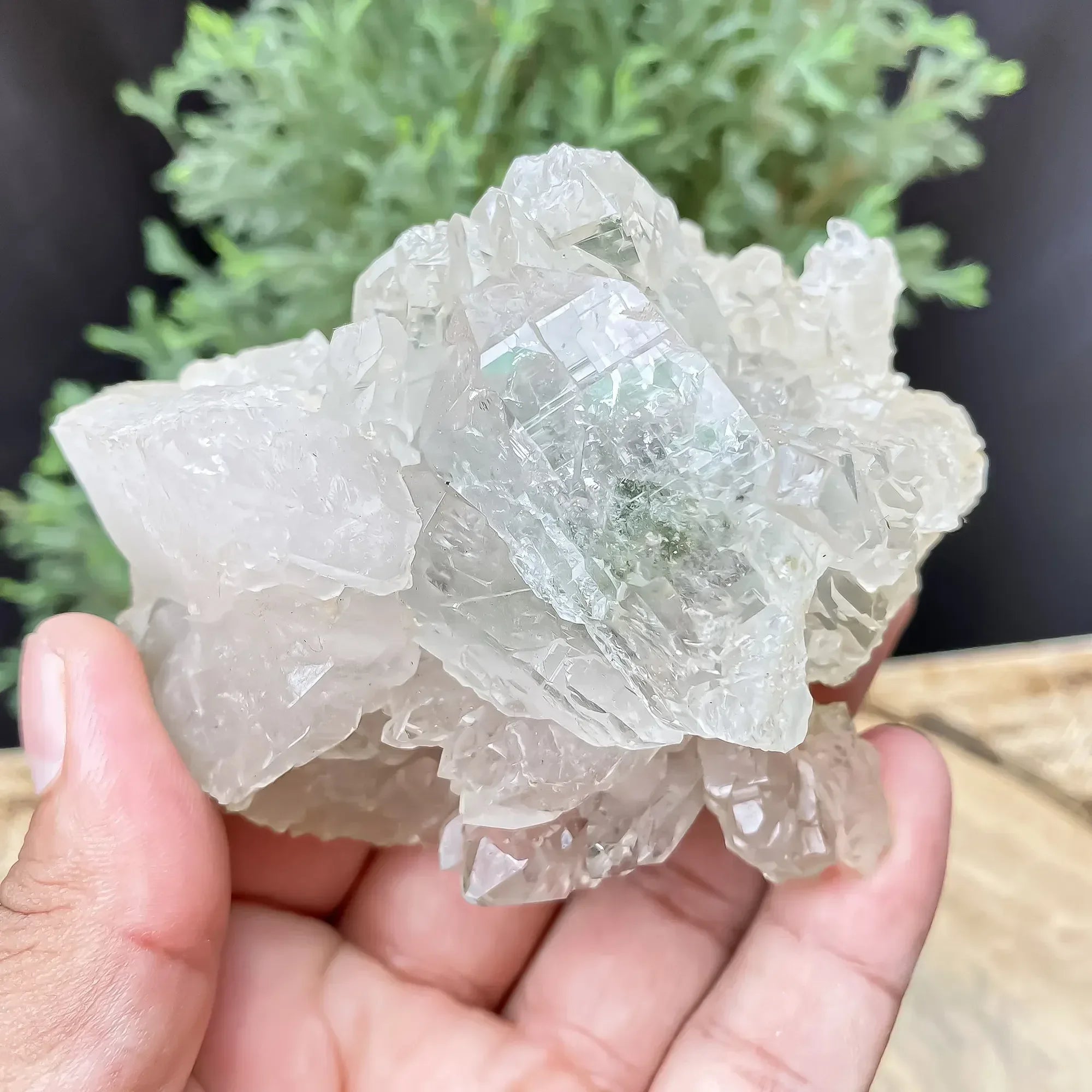 Natural Green Chlorite Quartz Cluster 355g Himalayan Quartz