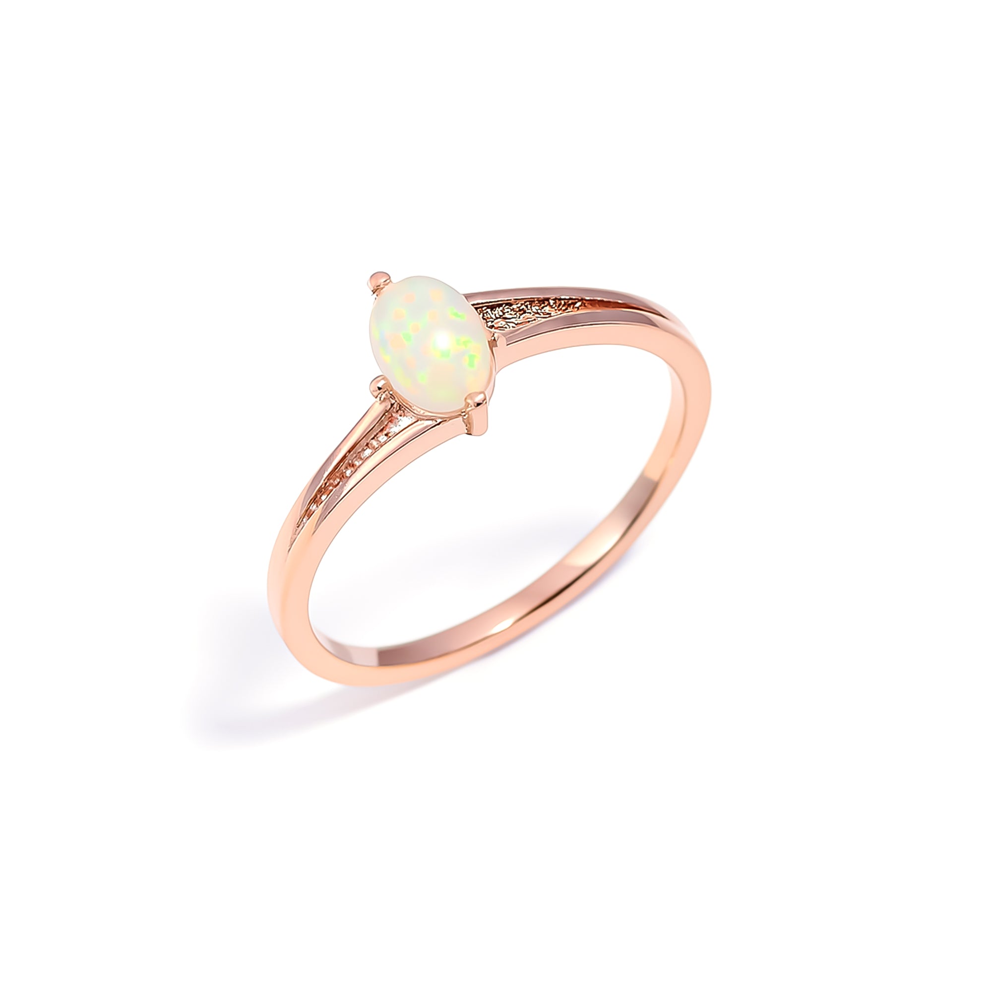 Minimal Oval Ethiopian Opal Ring 4x6mm 925 Sterling Silver Handmade Everyday Gemstone Jewelry