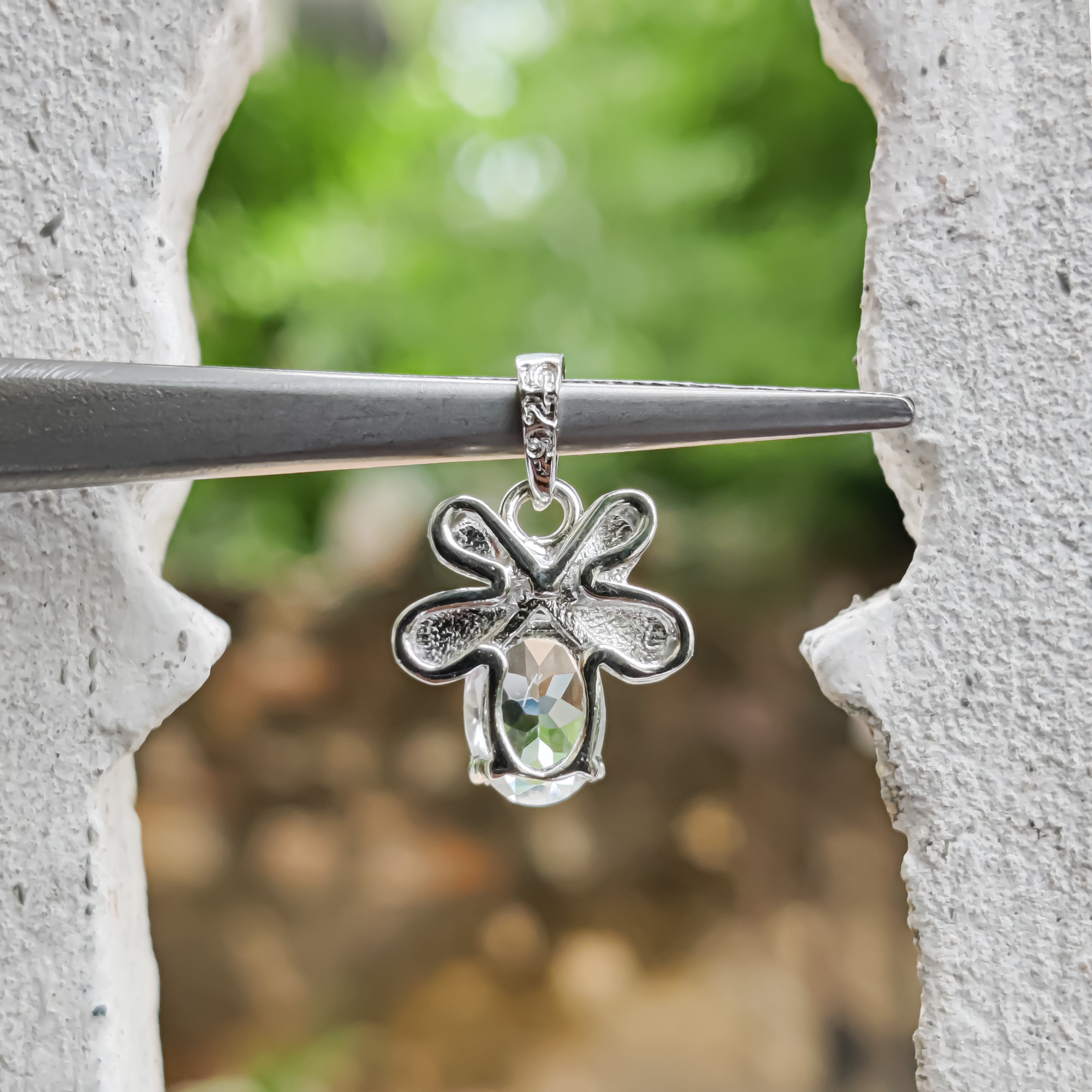 Handmade Petalite Pendant Necklace: 925 Sterling Silver, Dainty Minimalist Jewelry