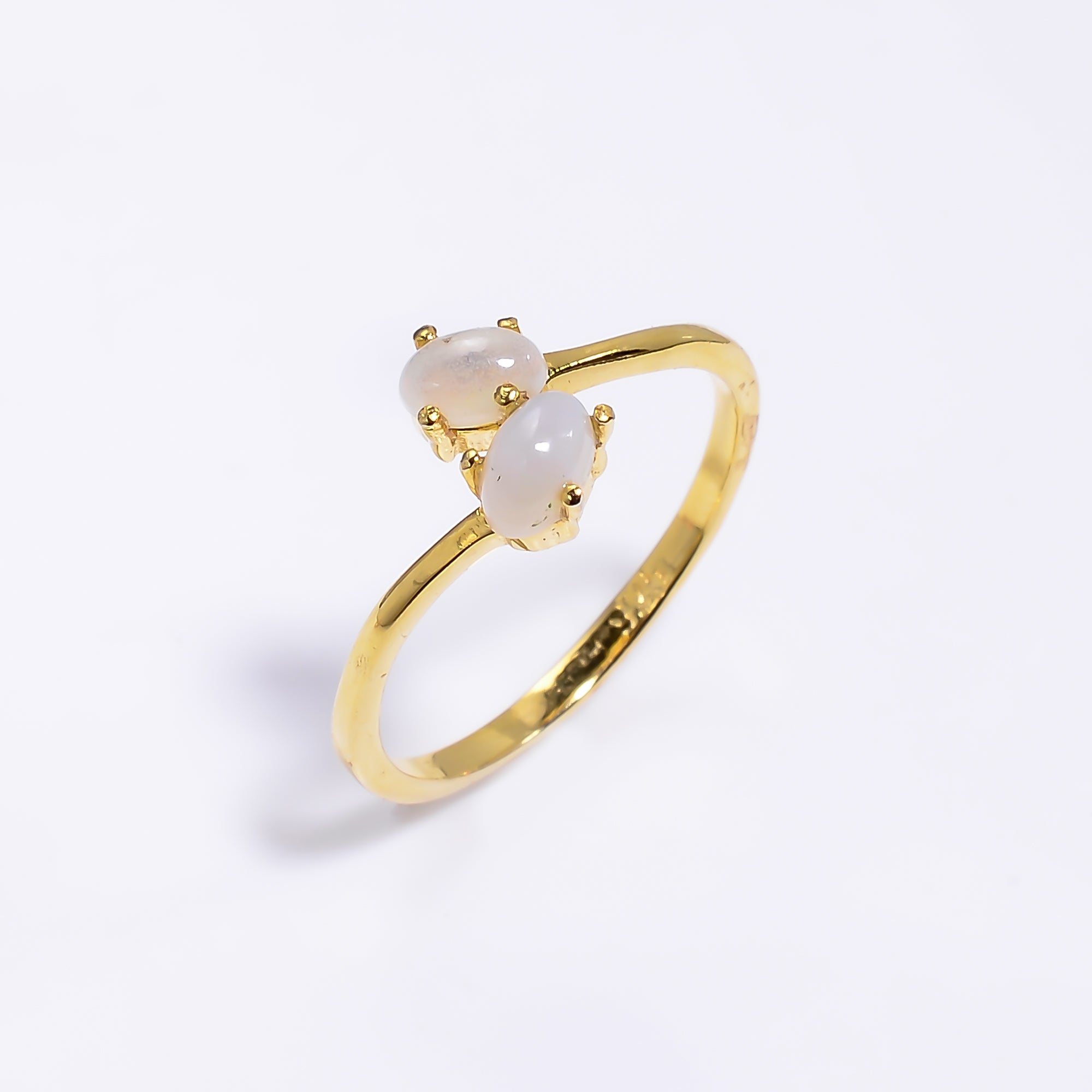 Natural Ethiopian opal oval ring in 925 sterling silver with 3x5mm opal, minimalist design, perfect for women.