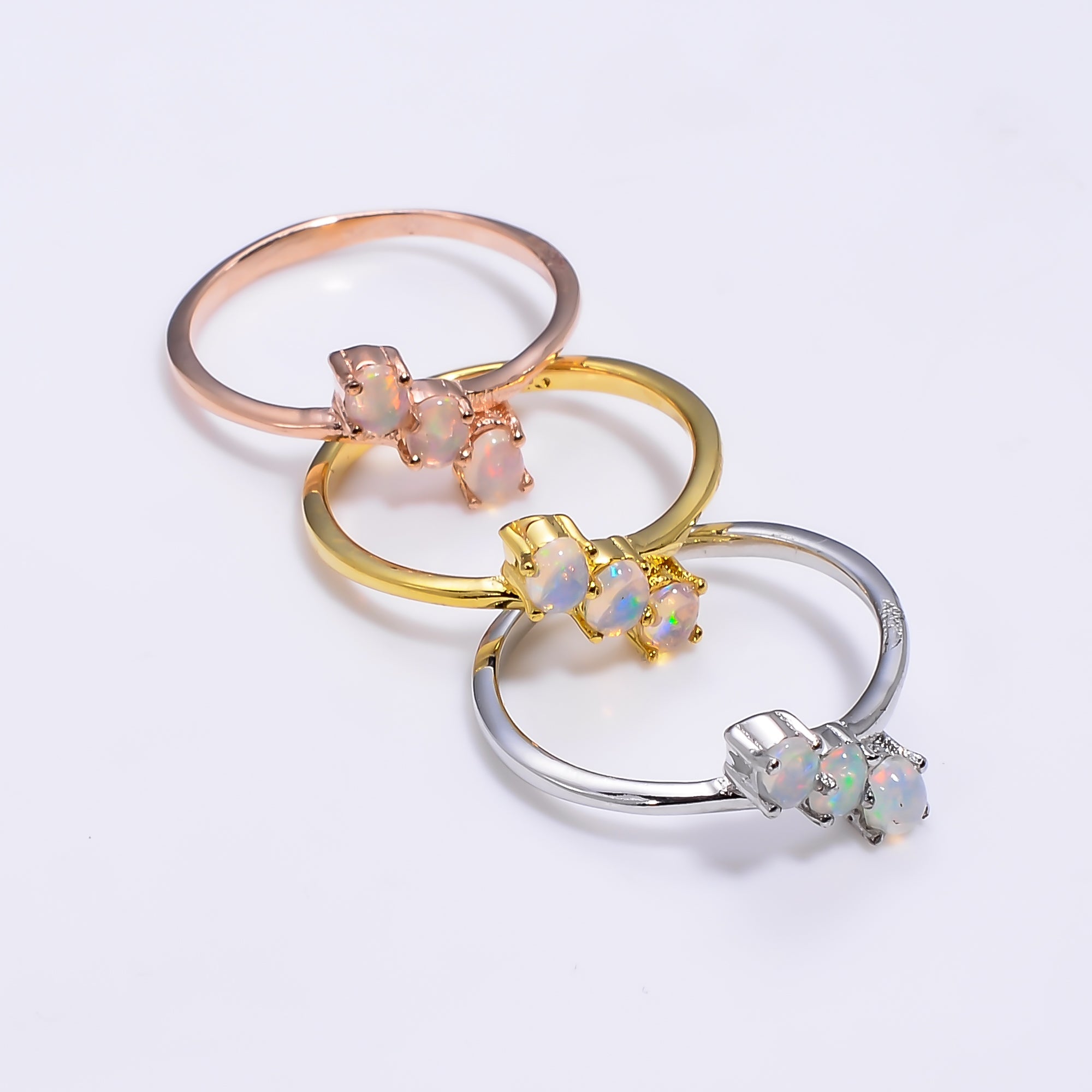 Natural Ethiopian opal oval ring in 925 sterling silver, minimalist handmade gemstone ring for women.