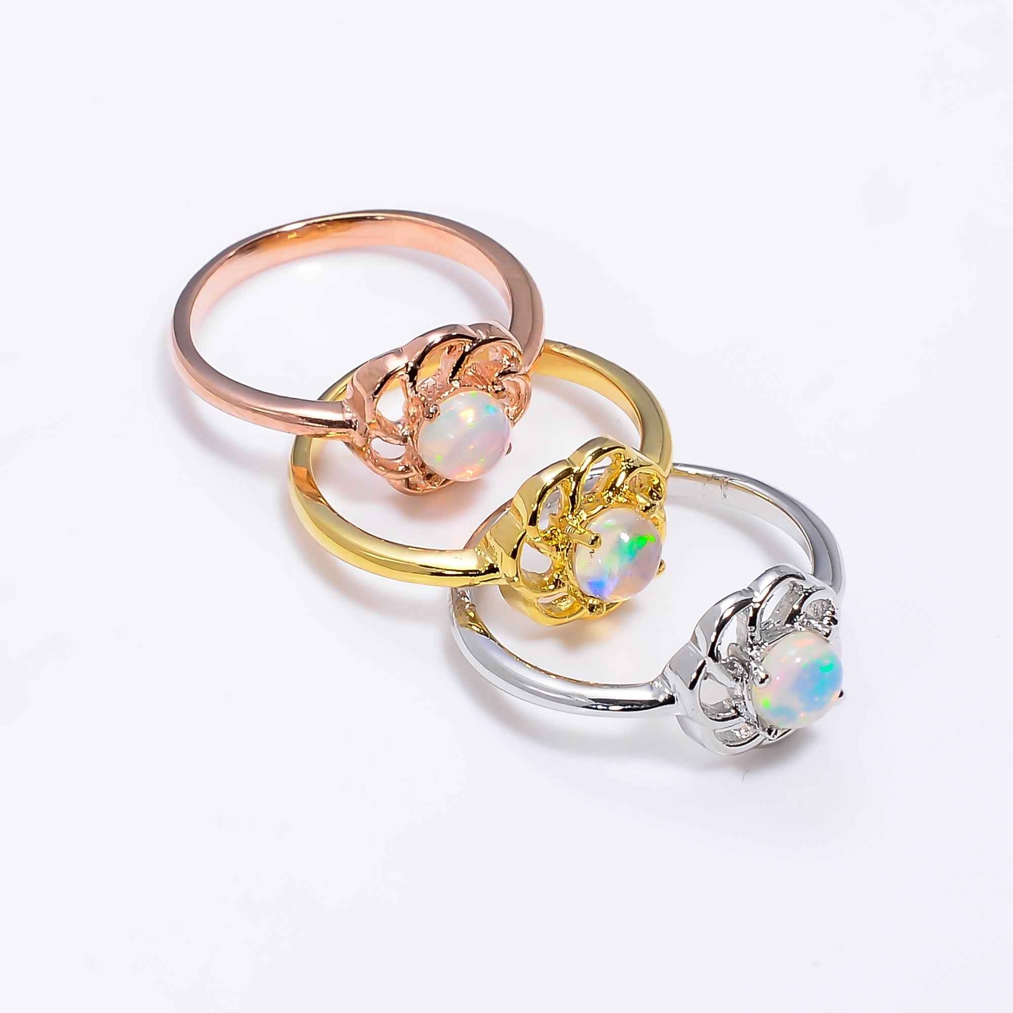 Natural Ethiopian Opal 5mm Stud Earrings in 925 Sterling Silver, Round Opal Jewelry Gift for Women