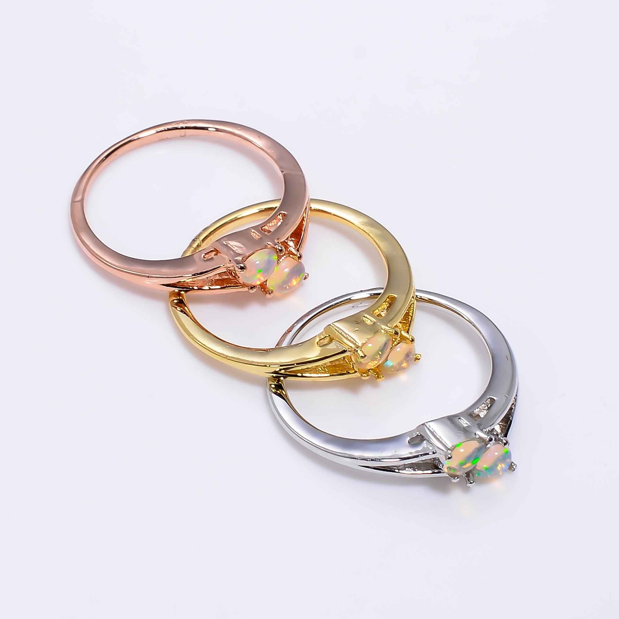 Minimalist Ethiopian Opal Ring in 925 Sterling Silver, 3x4mm Pear Fire Opal Jewelry for Women