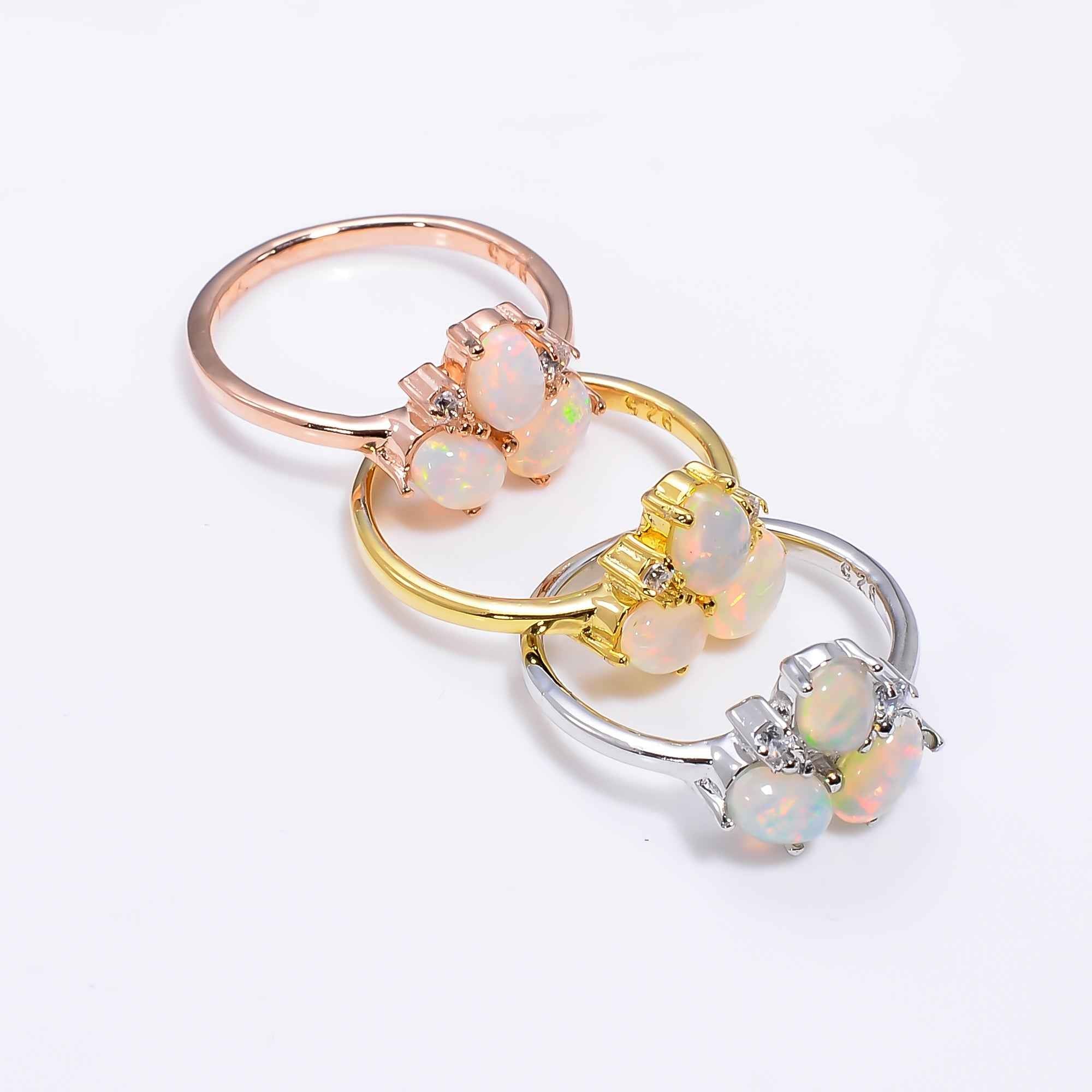 Handmade Oval Ethiopian Opal Ring 6x4mm in 925 Sterling Silver Natural Gemstone Jewelry Gift for Her