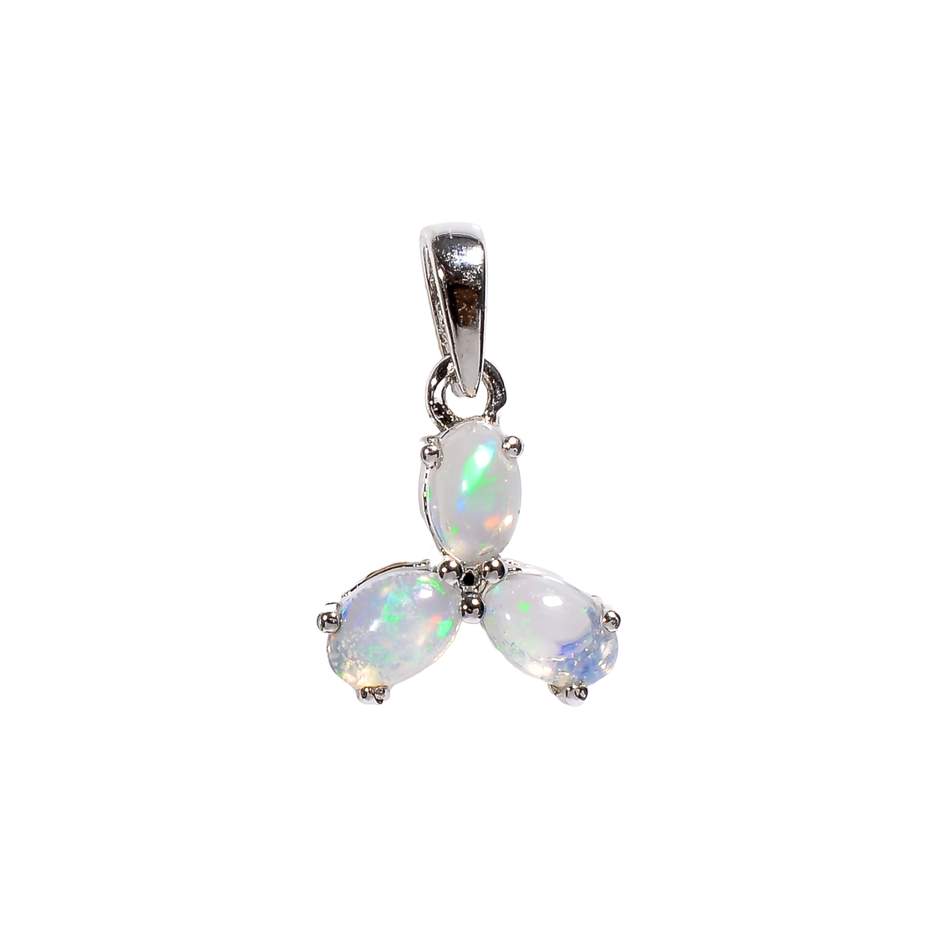 Opal Pendant 6x4mm Oval Cabochon 925 Silver Coastal Collection Everyday Fashion Accessory