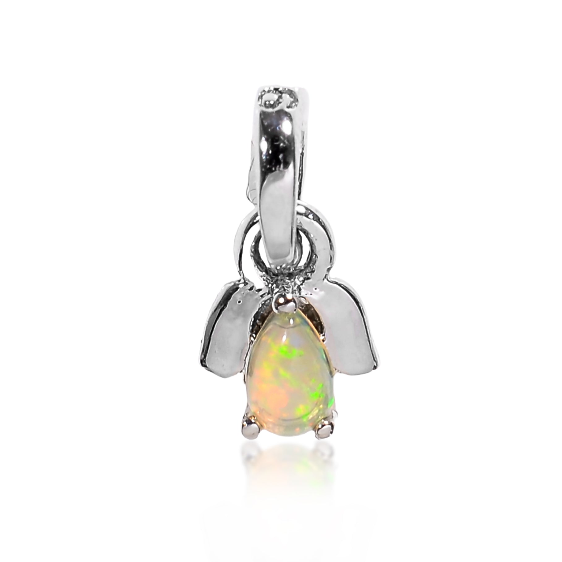 Natural Opal Drop Pendant 3x5mm Pear Cabochon Gemstone Necklace 925 Sterling Silver Handmade Fine Jewelry