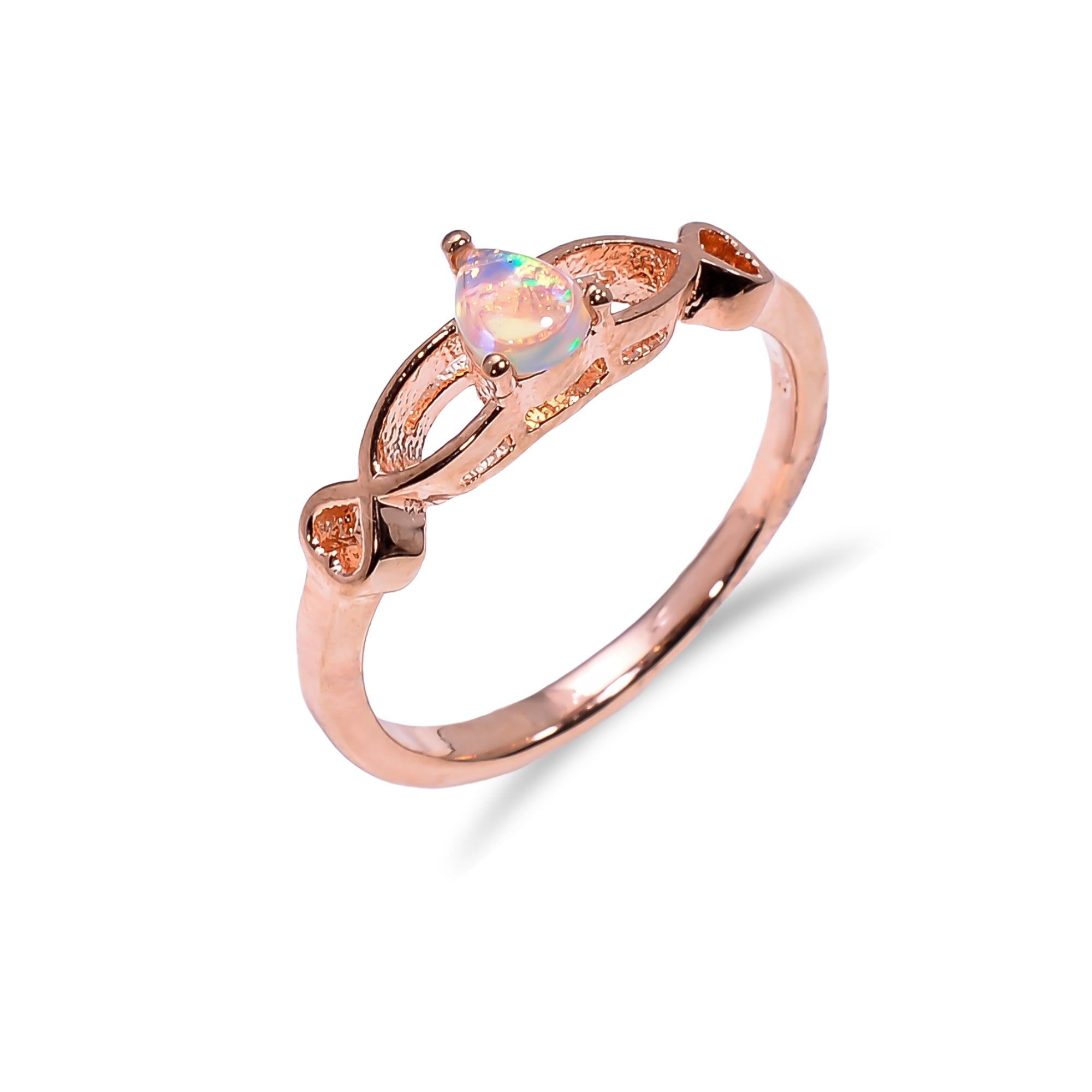Handcrafted Ethiopian Opal Ring in 925 Sterling Silver, 3x5mm Oval Fire Opal Jewelry for Women